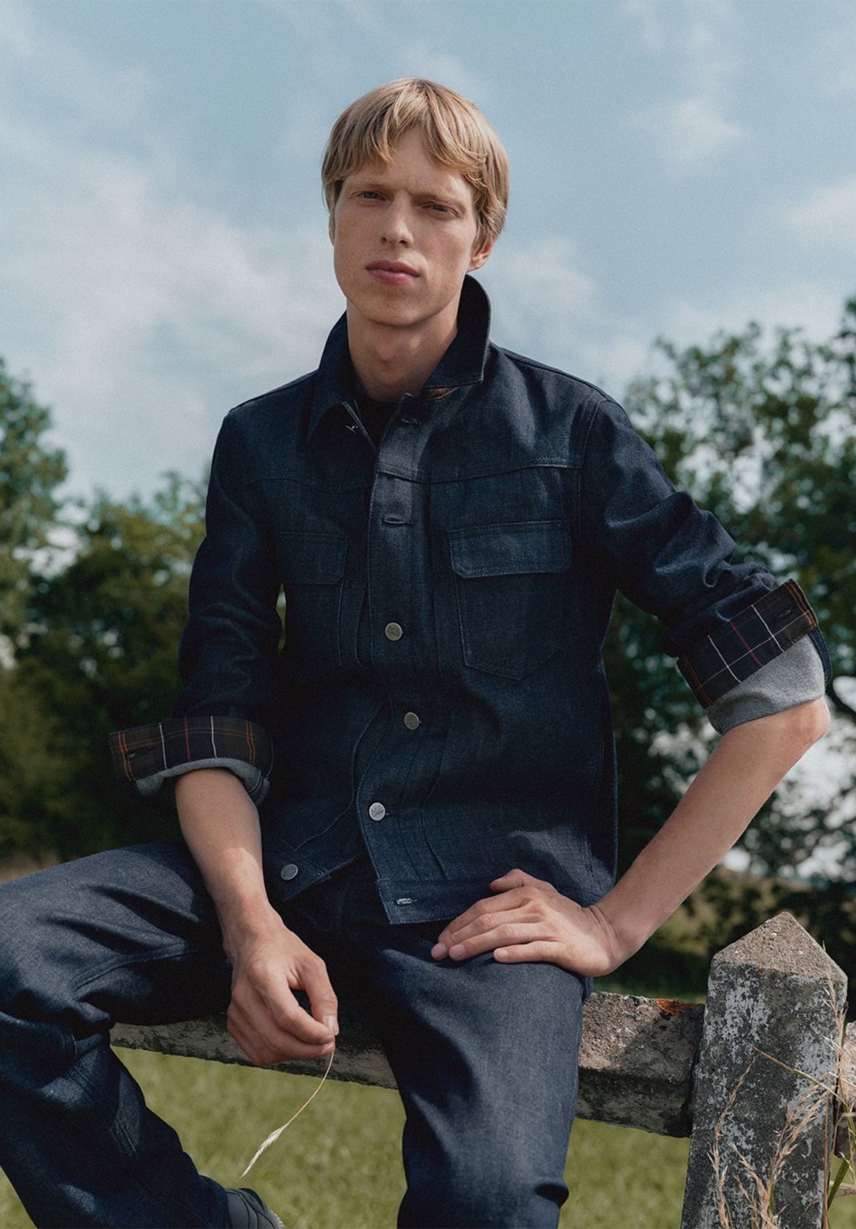 Veste en jeans Trucker A.P.C X Barbour