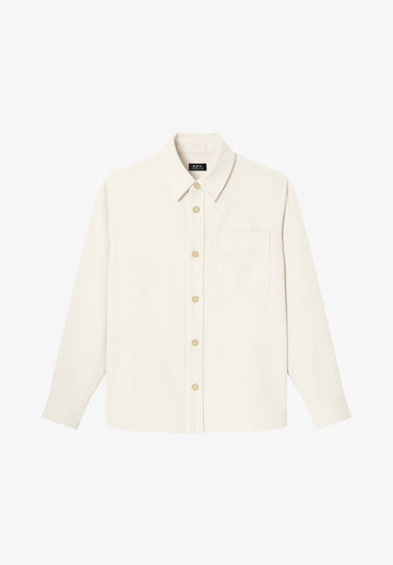 Loose off-white denim overshirt