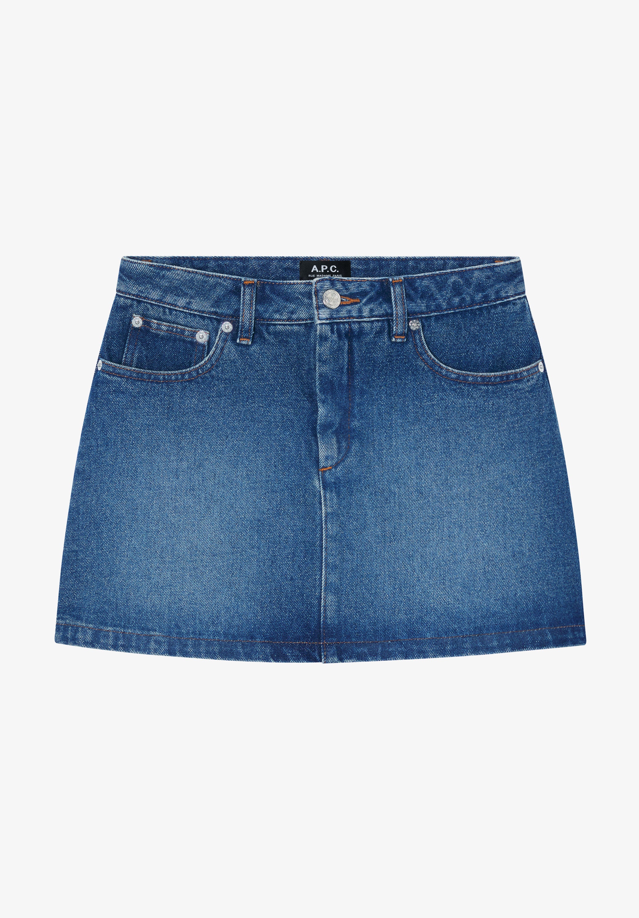Faded denim mini-skirt - 0