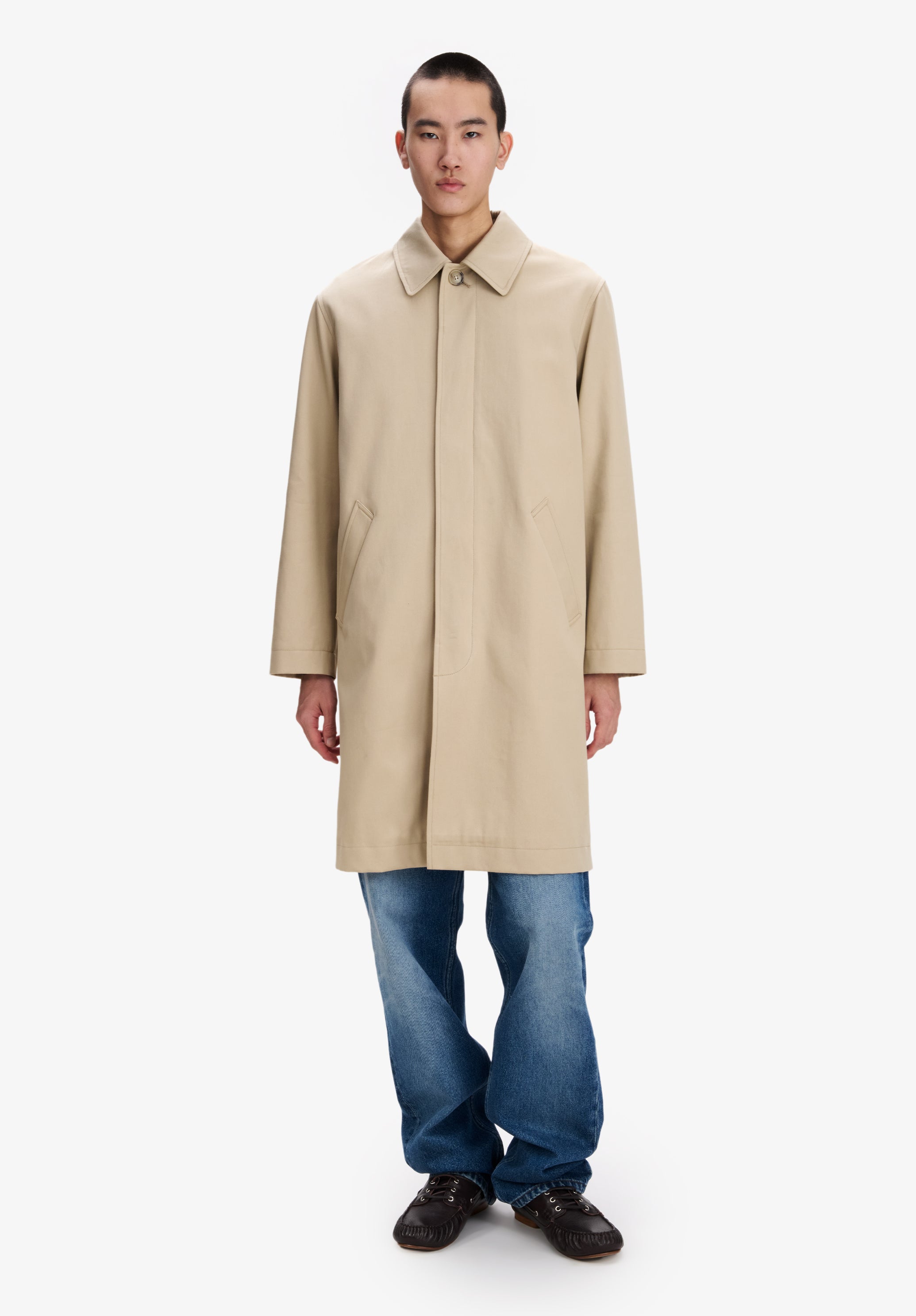 Beige cotton gabardine mac - 3