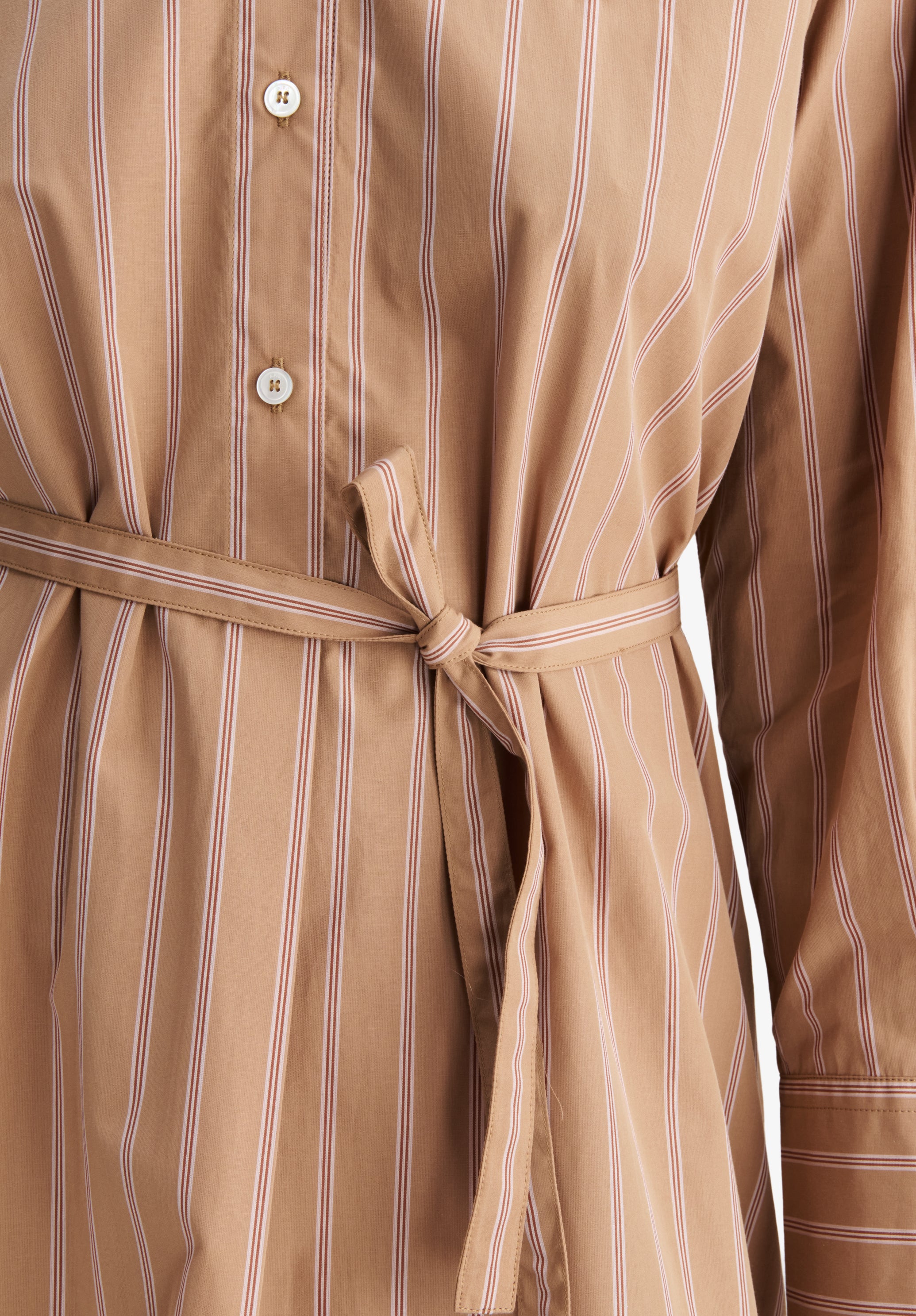 Long beige shirt dress - 4