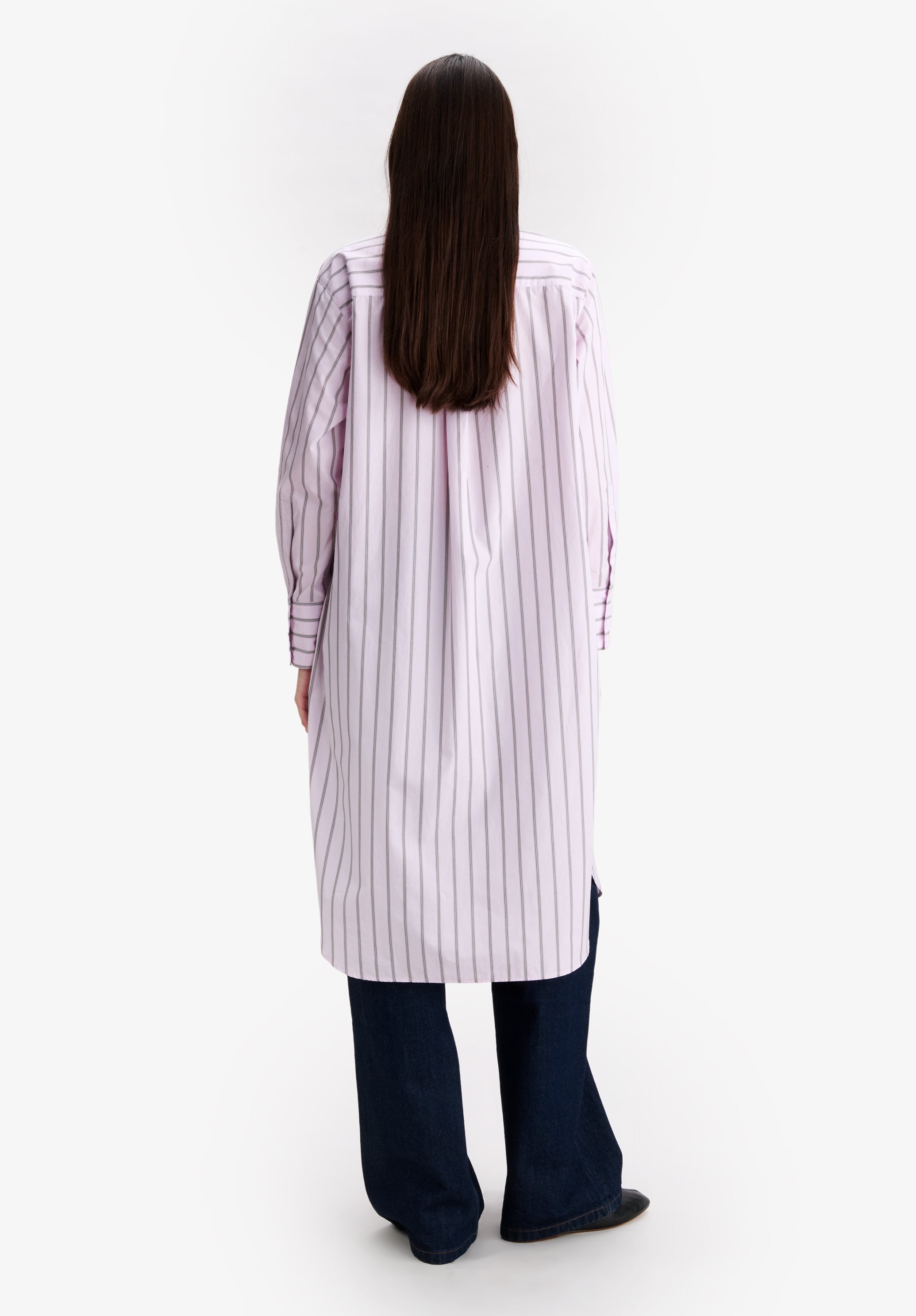 Long pink shirt dress - 2