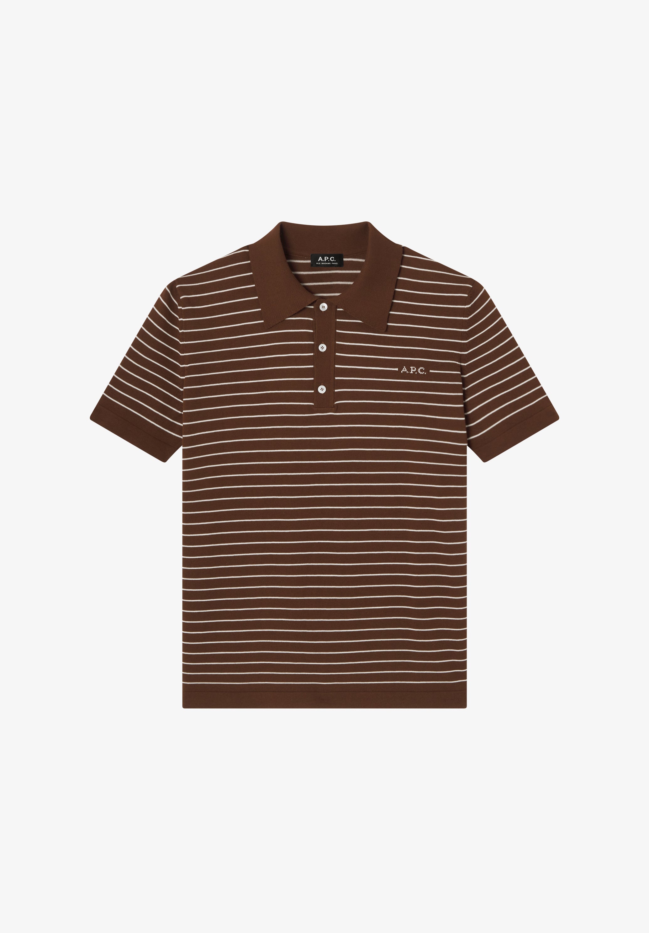 Fitted striped brown polo - 0