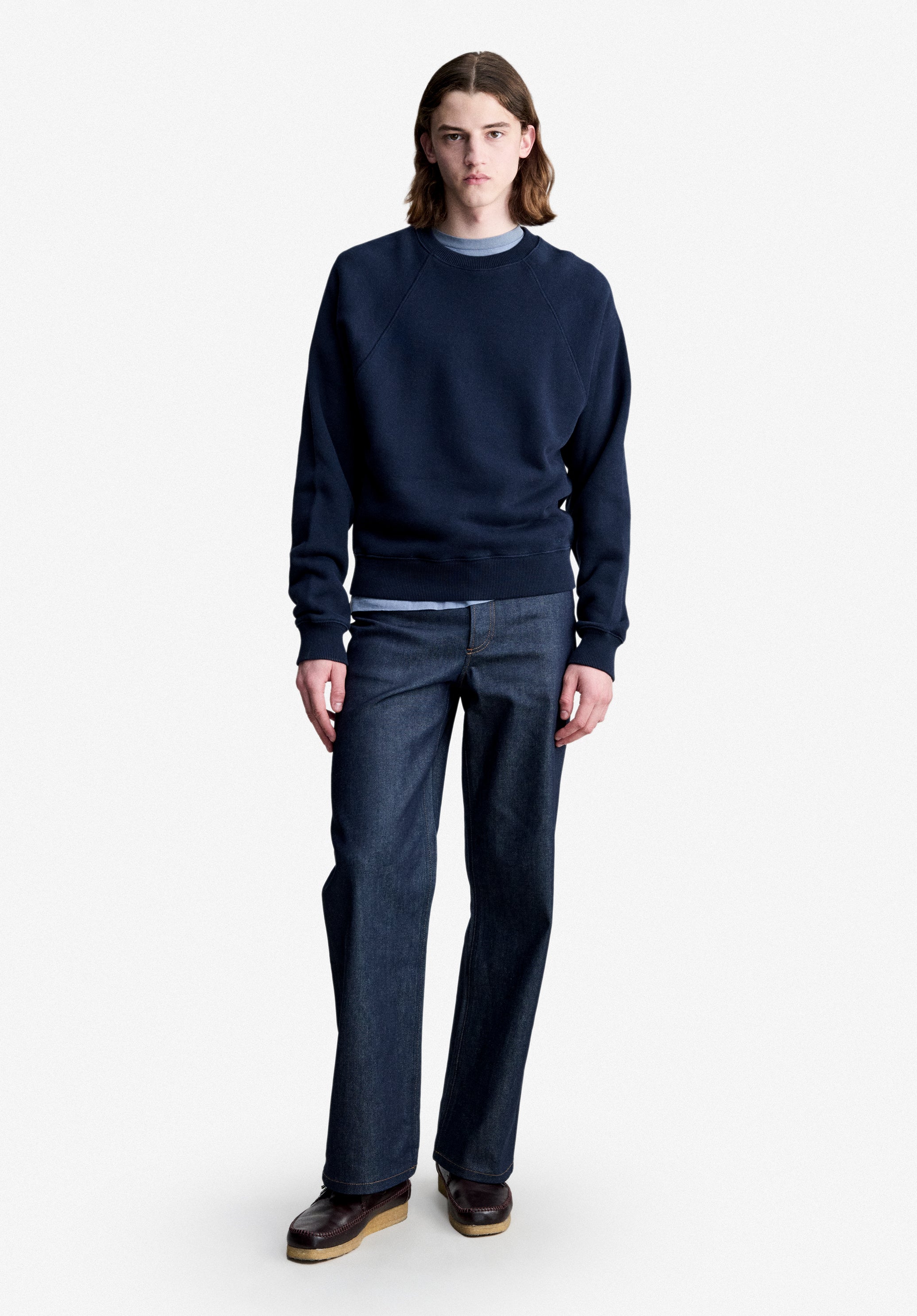 Blue sweatshirt with raglan sleeves - 1