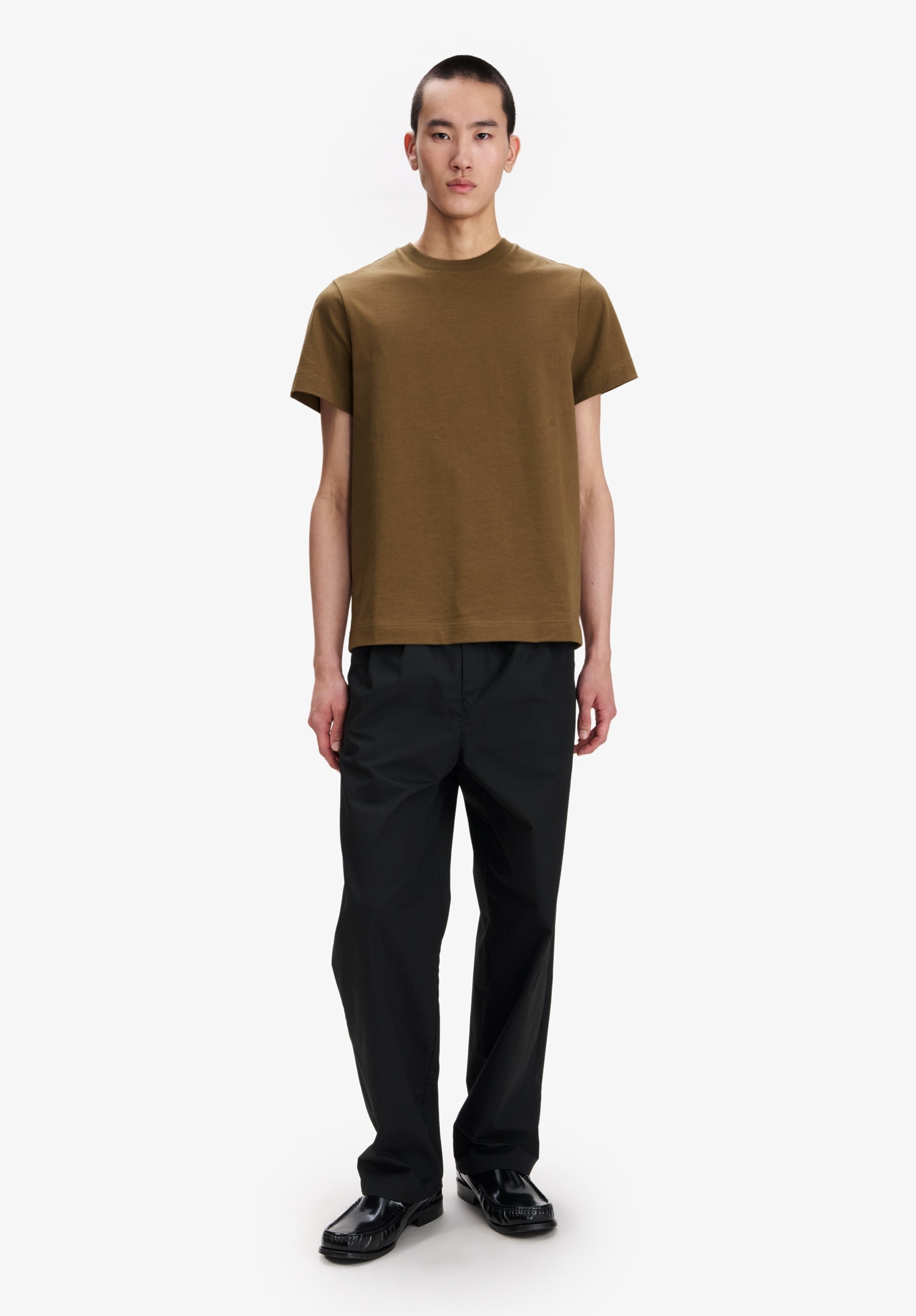 Khaki organic cotton T-shirt - 1