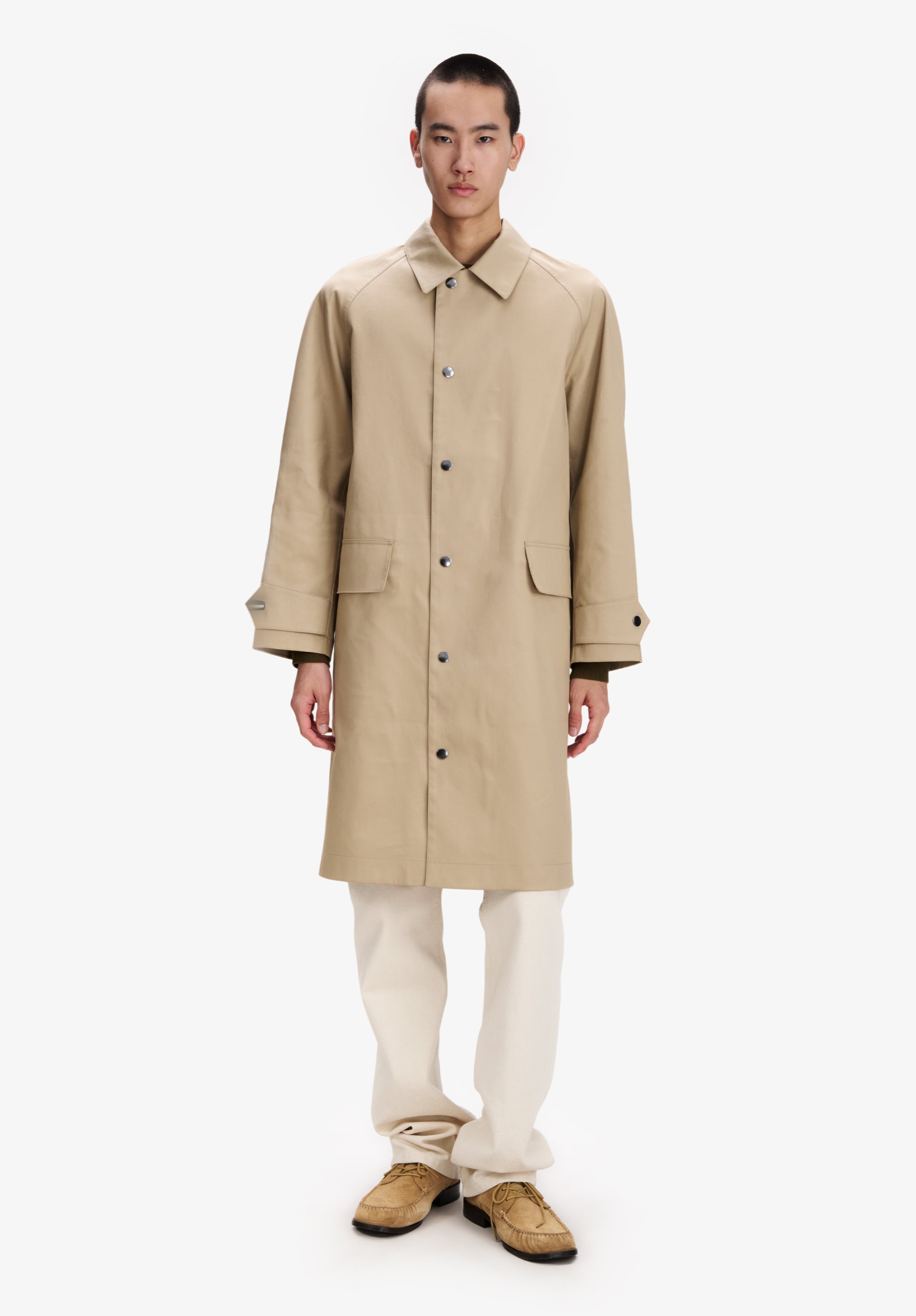 Beige water-repellent cotton mac - 3