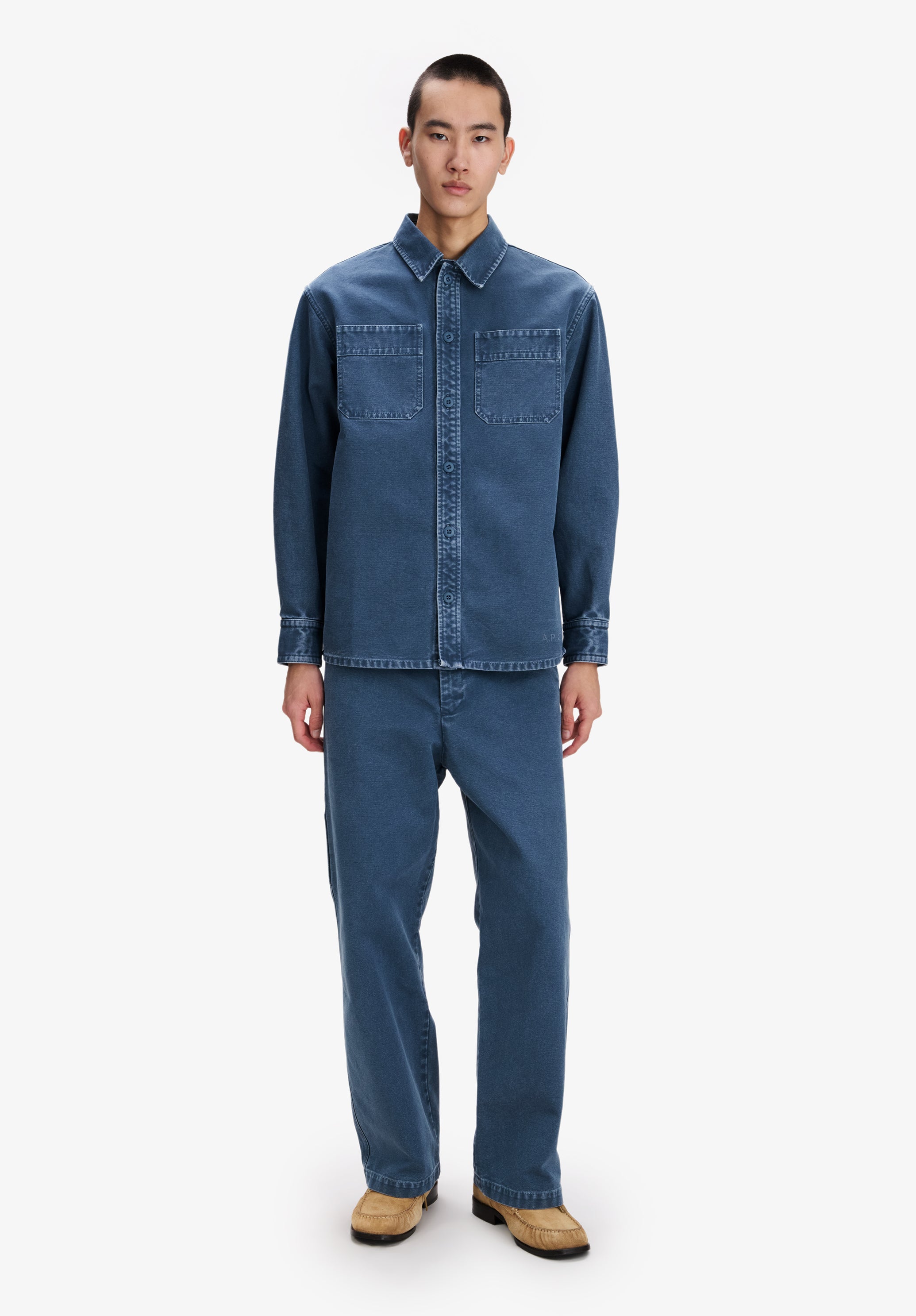Blue workwear overshirt - 3
