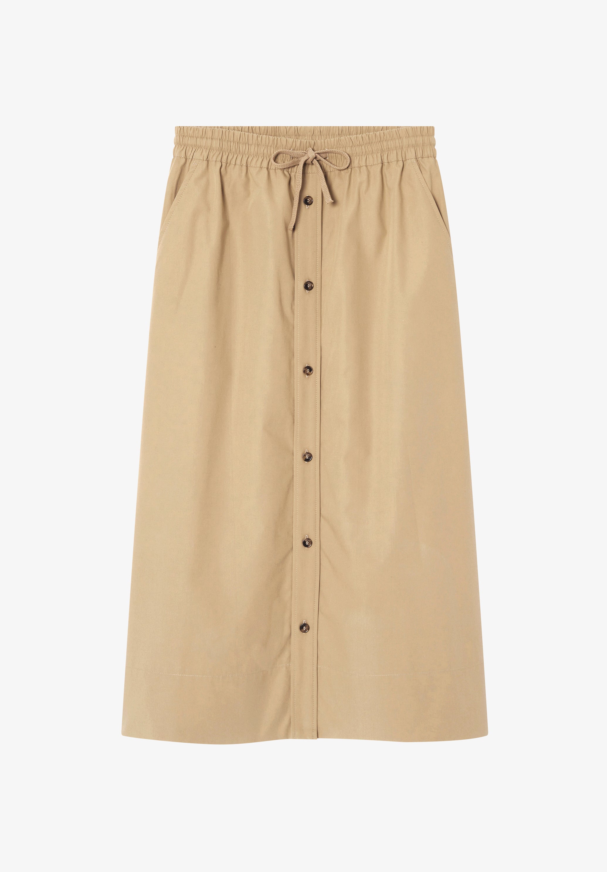 Long beige organic cotton skirt - 0