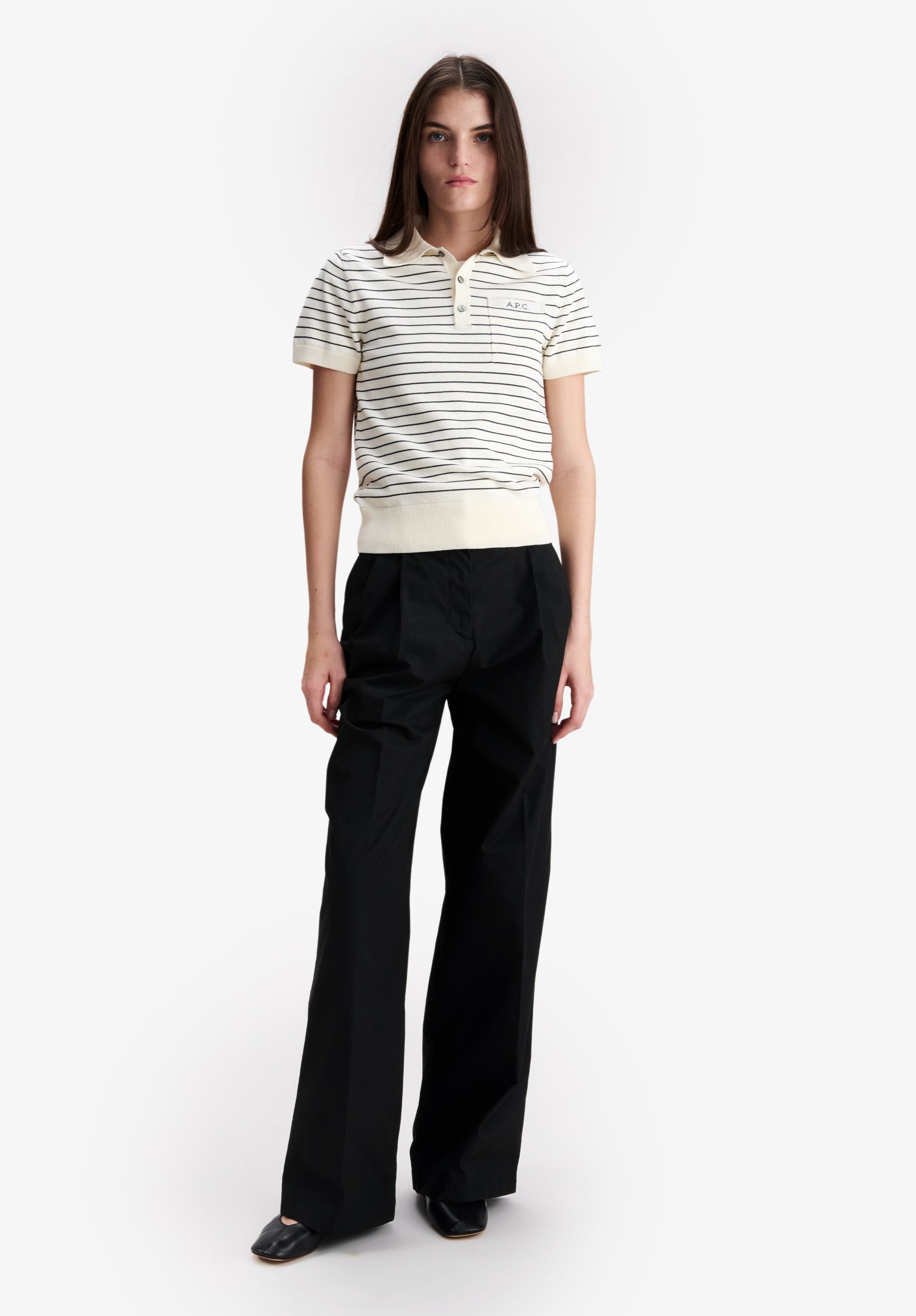Loose black organic cotton trousers - 1