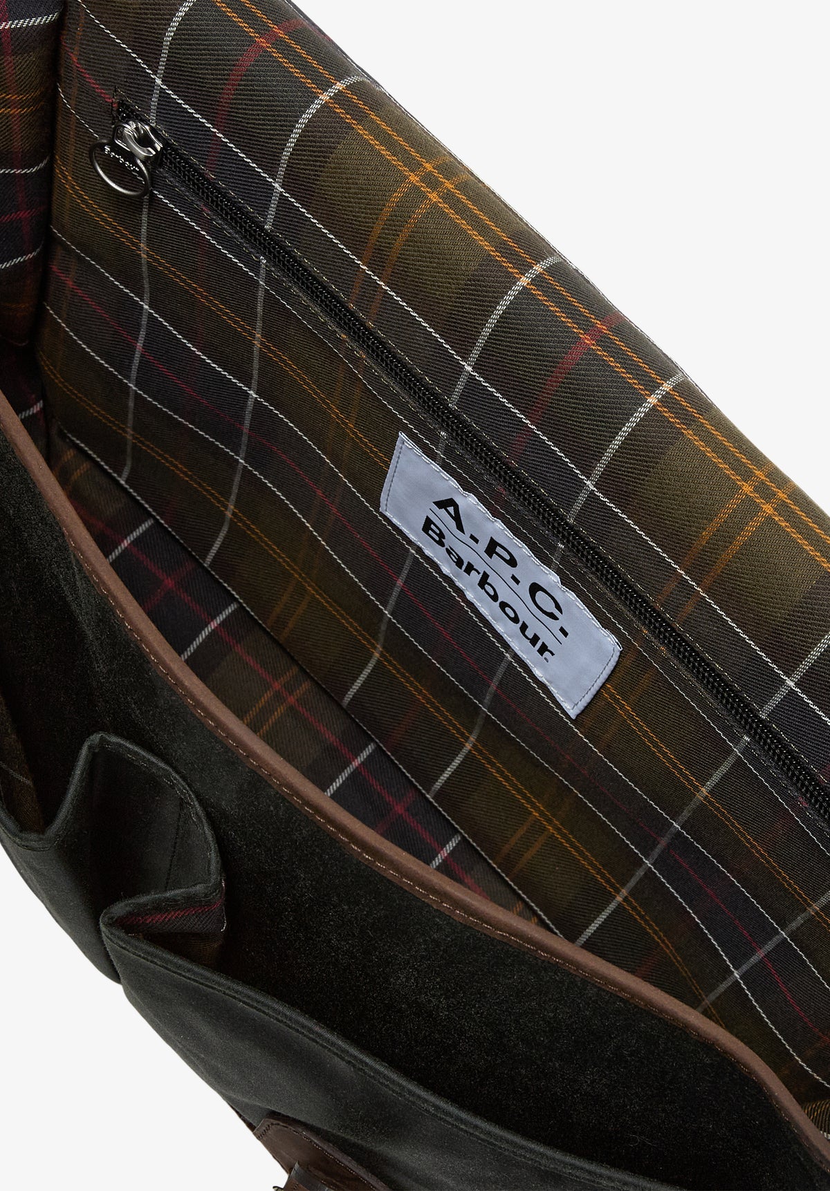 Besace en coton ciré A.P.C X Barbour
