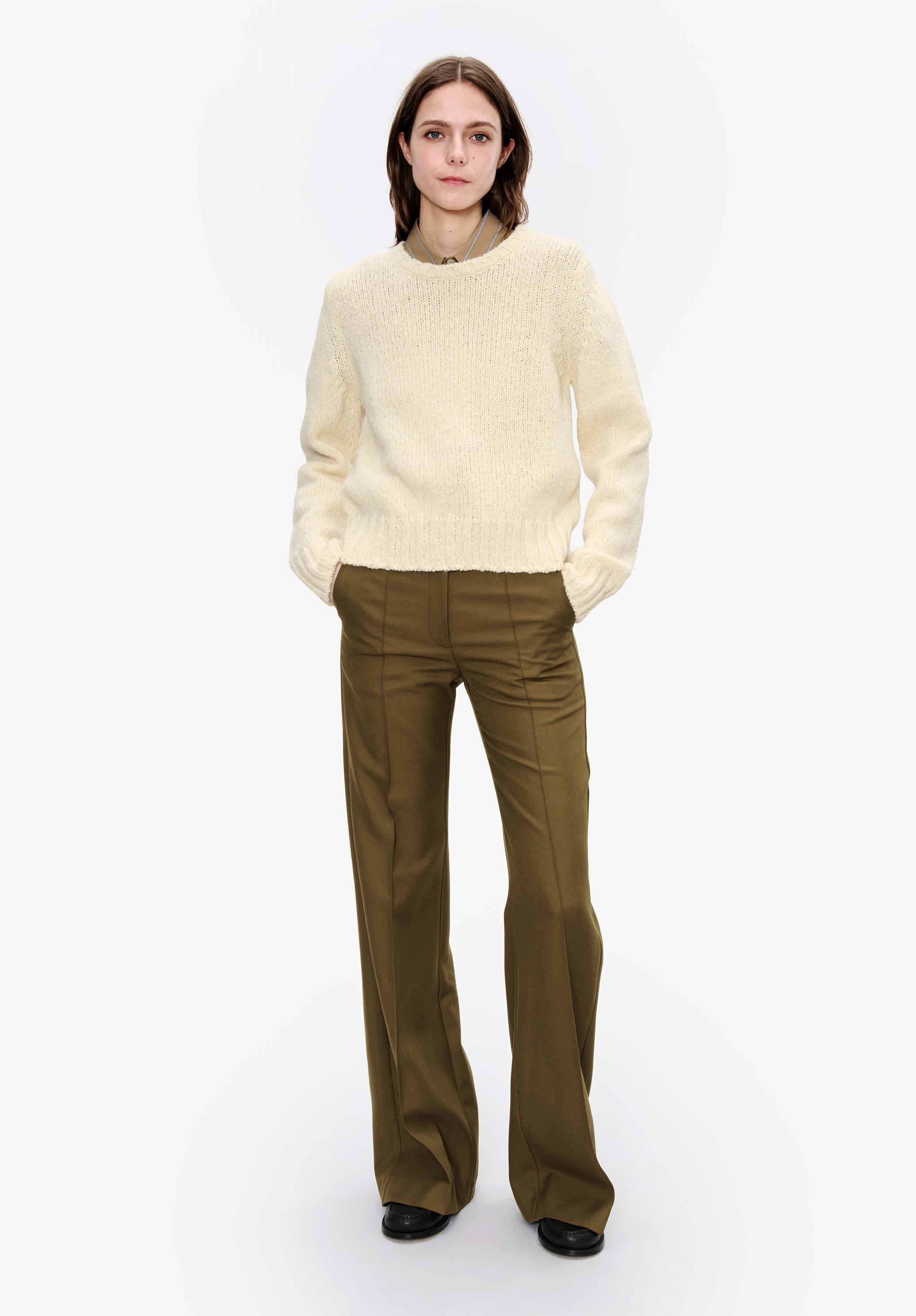 Straight-leg trousers with a permanent crease - 1