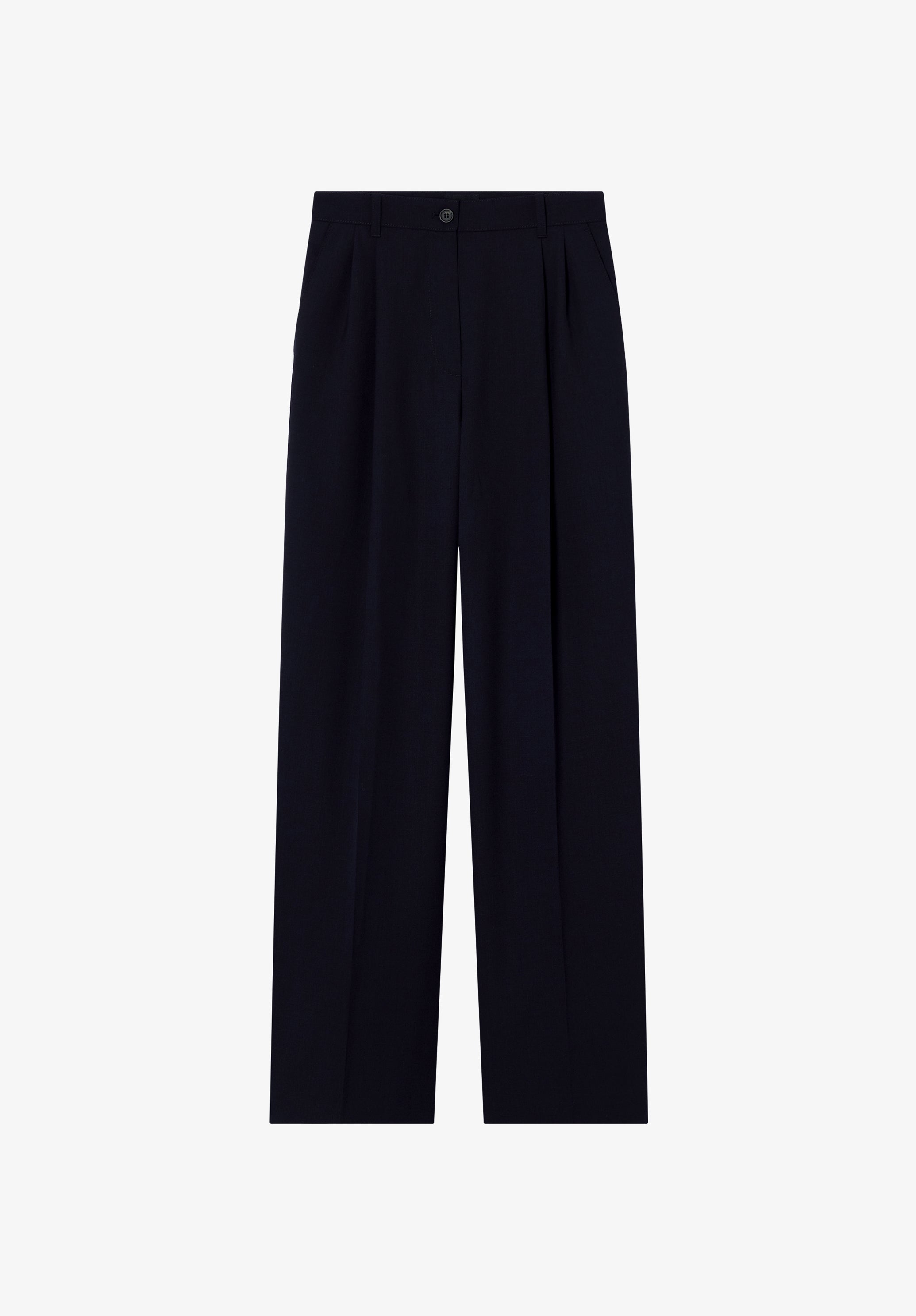 Loose navy blue organic cotton trousers - 0