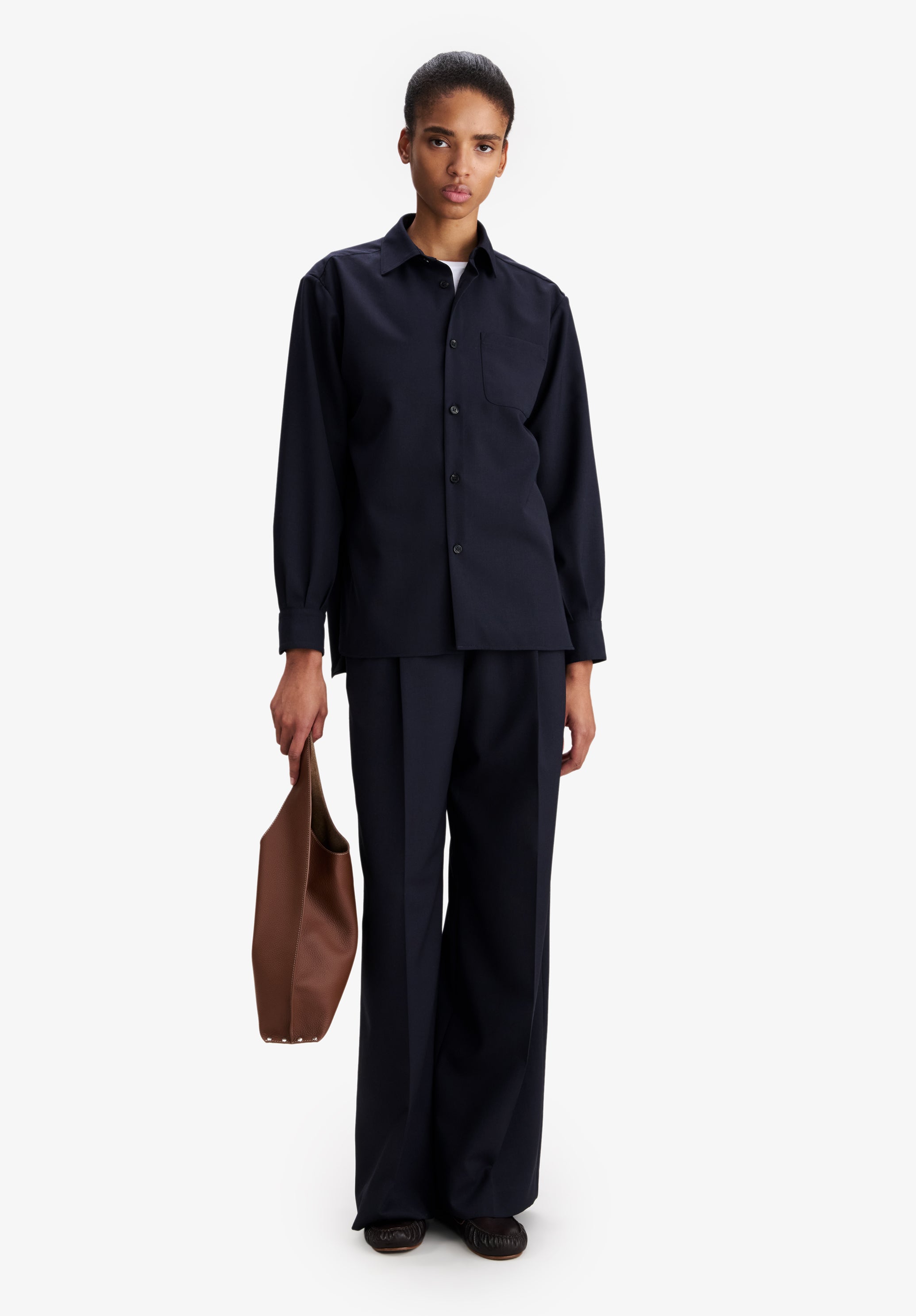 Elegant navy blue overshirt - 1
