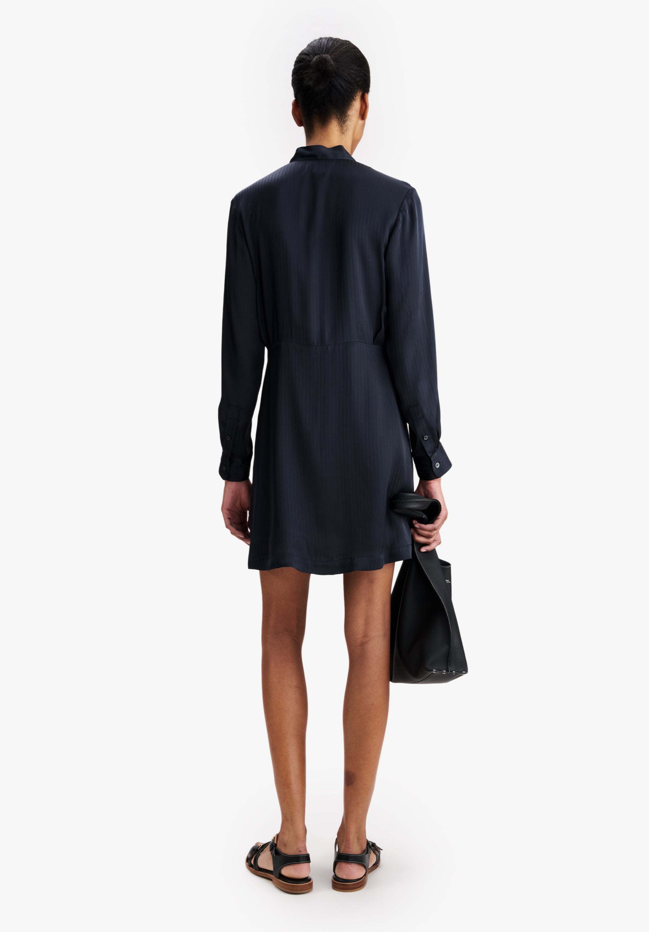 Flowing navy blue dress - 2