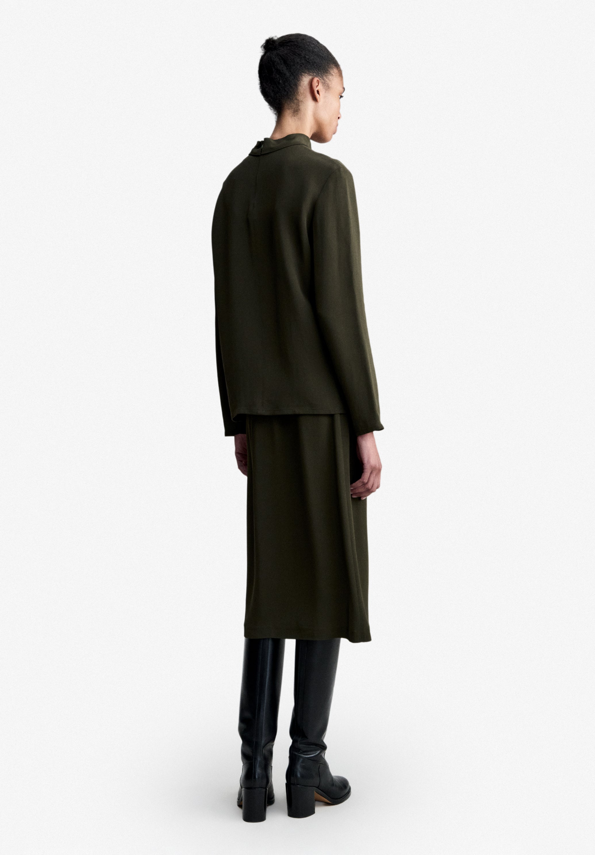 Flowing dark green blouse - 2