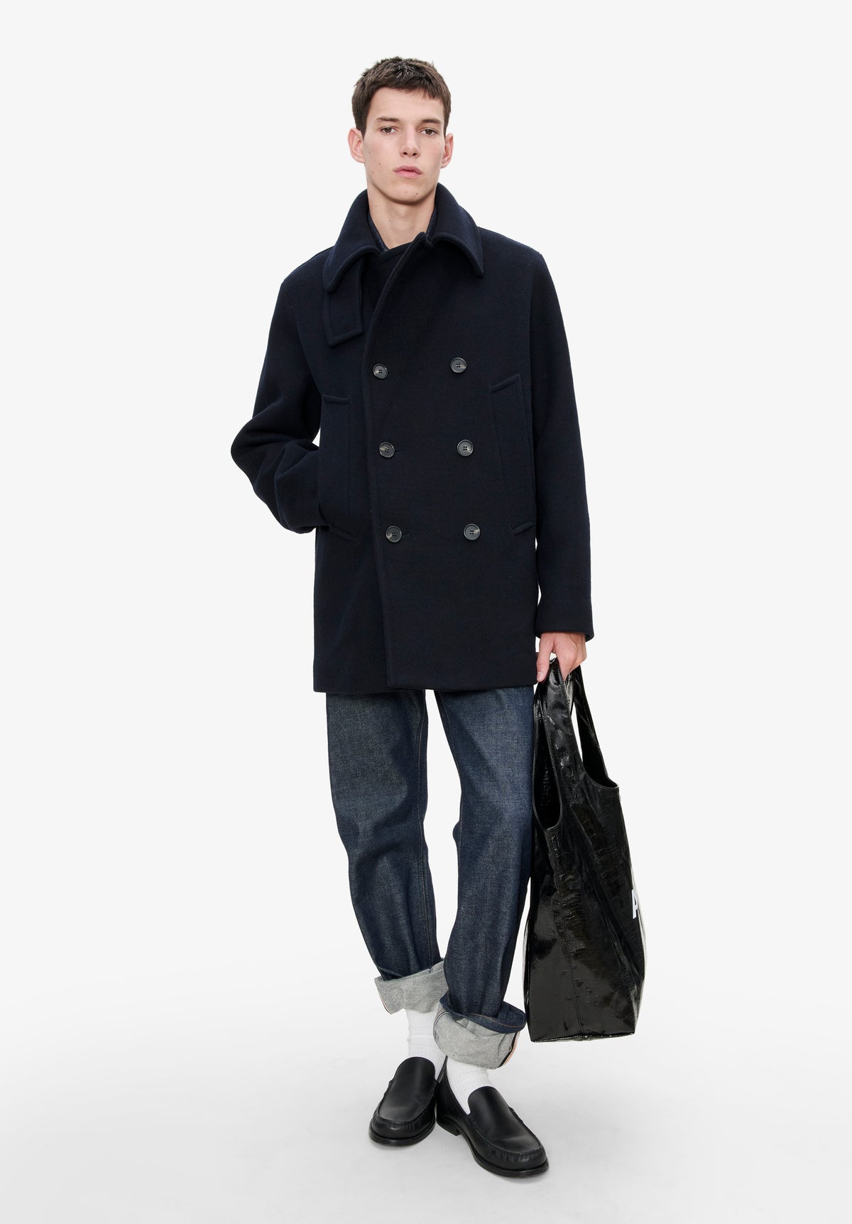 Recycled wool pea coat - 4