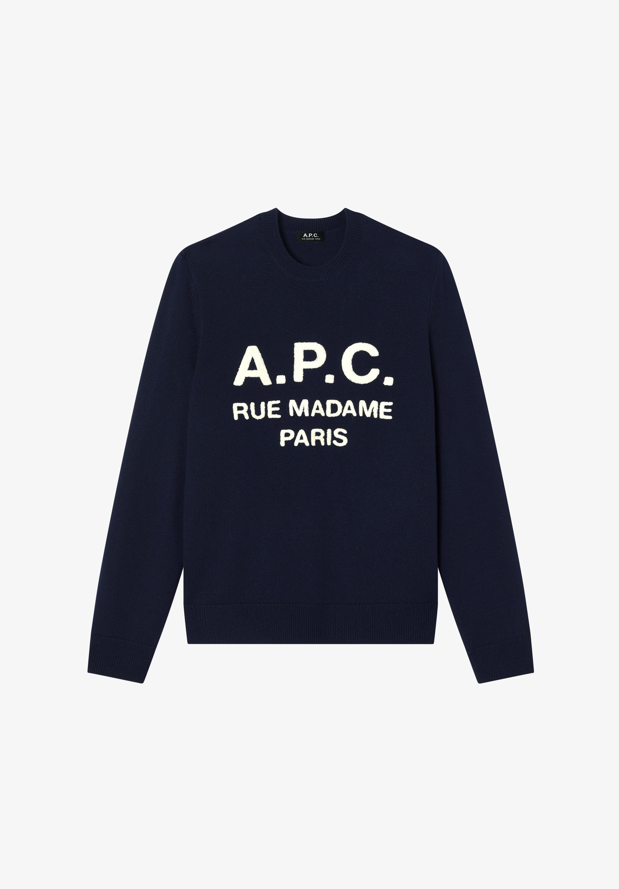 Navy blue sweater with A.P.C. logo - 0