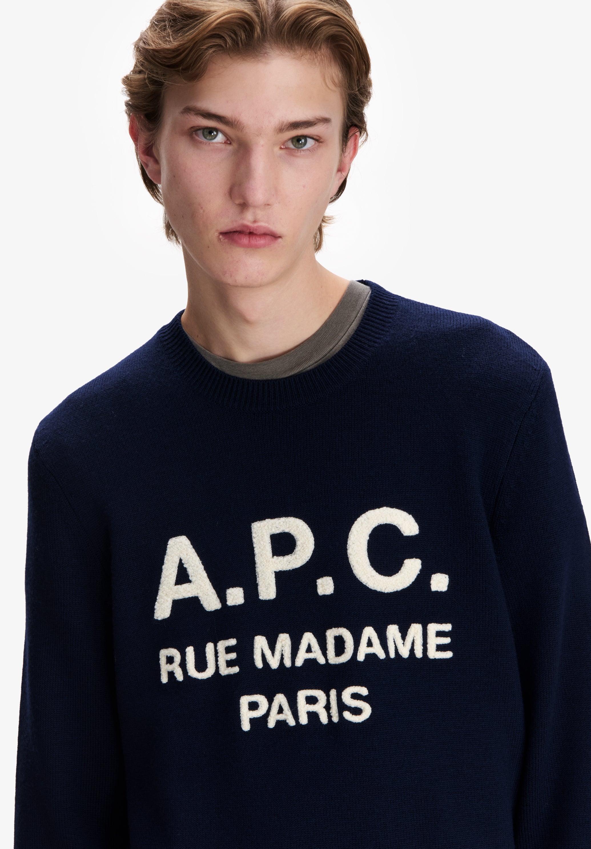 Navy blue sweater with A.P.C. logo - 3