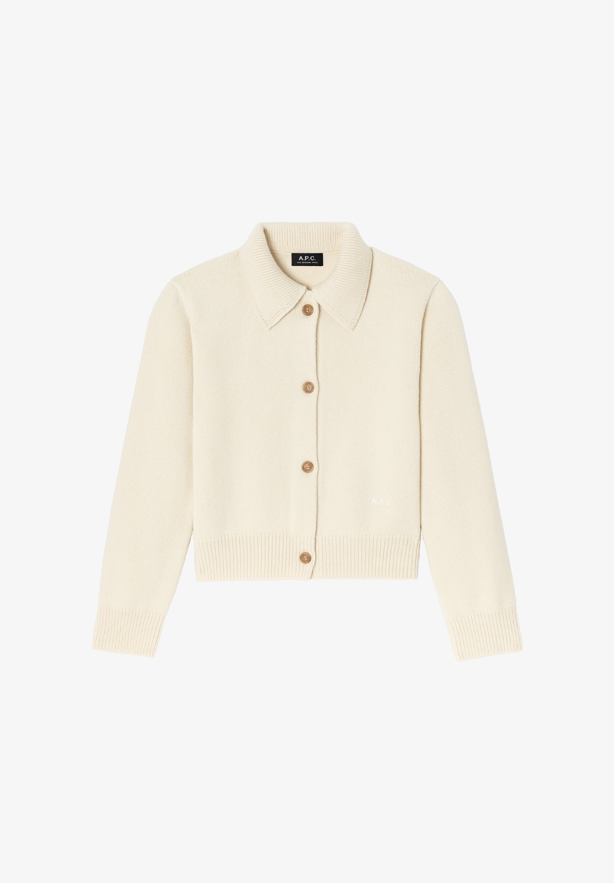 Solid-colour cardigan with polo shirt collar | A.P.C.