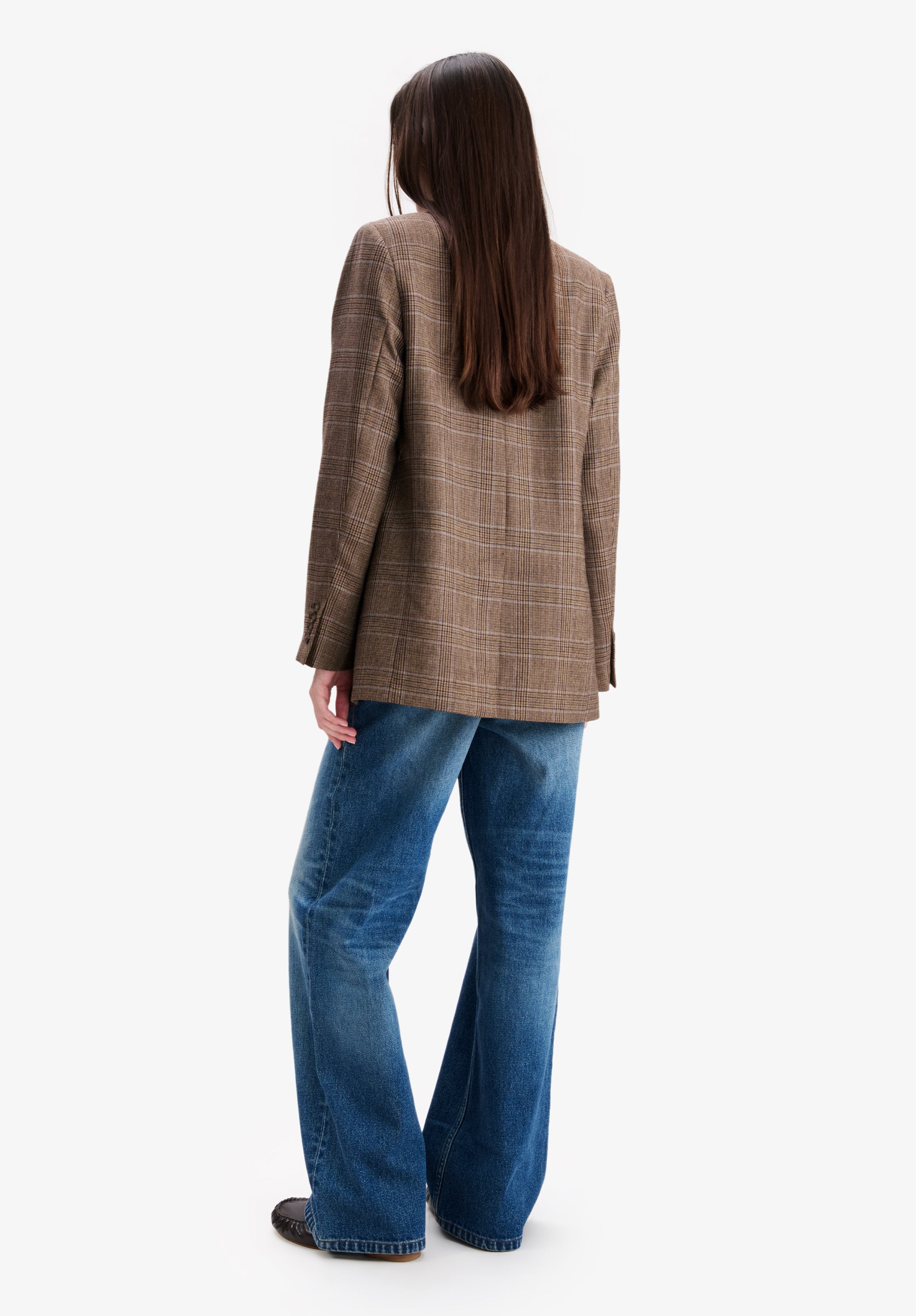 Brown check wool jacket - 2