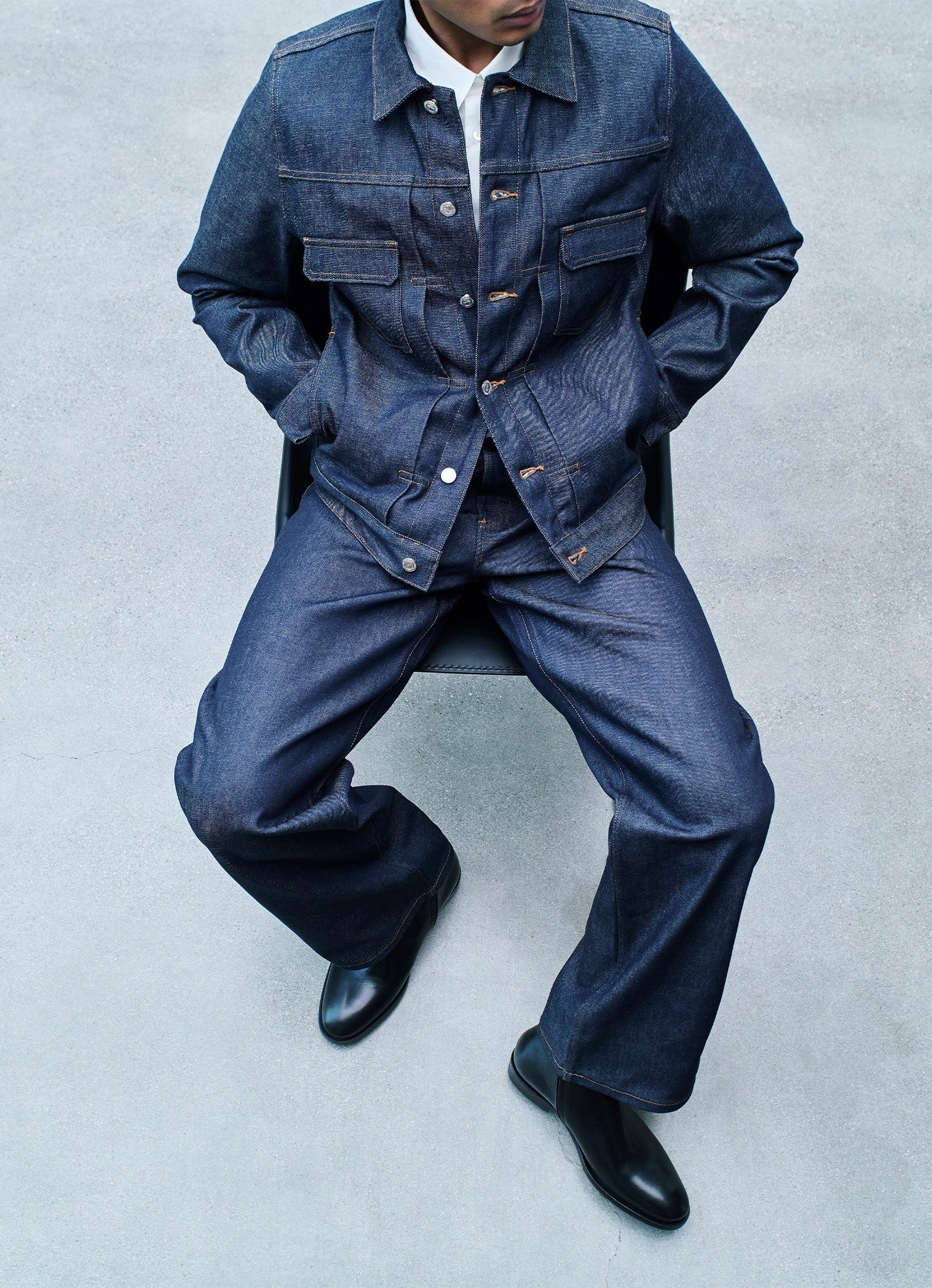 Unmistakably A.P.C. — raw selvedge indigo denim.