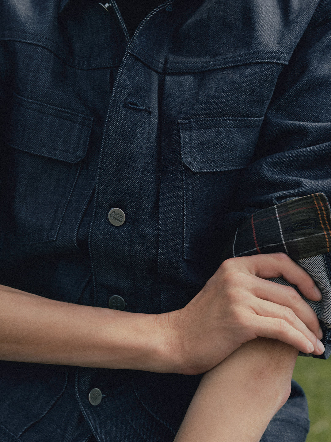 Veste en jeans Trucker A.P.C X Barbour