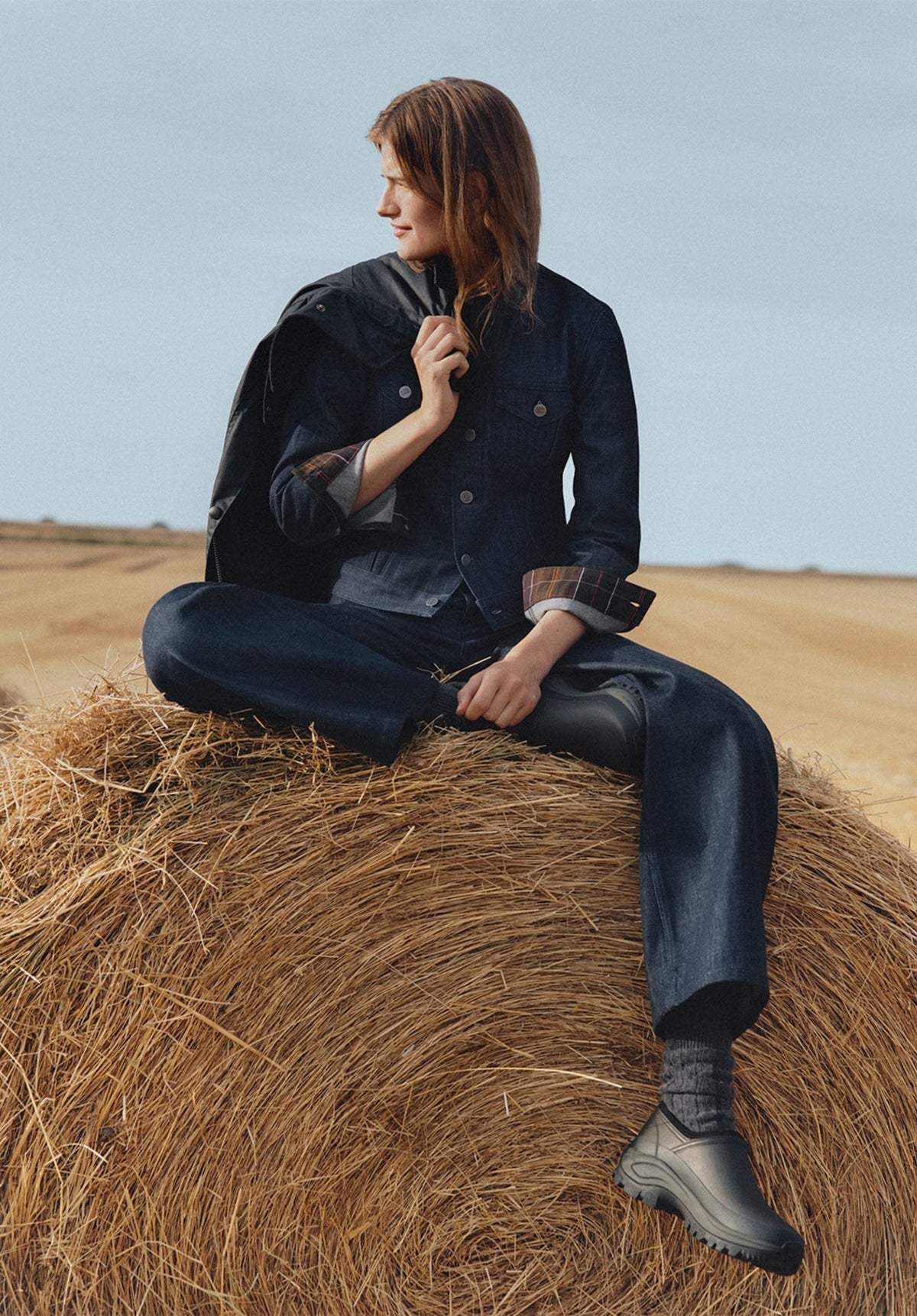 Veste en jeans Trucker A.P.C X Barbour