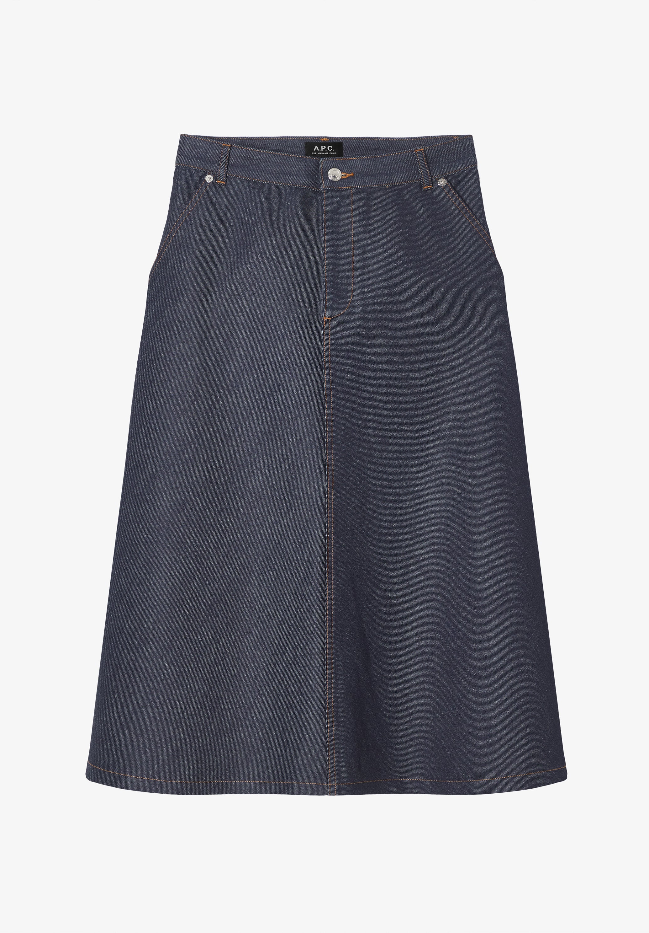 Flared skirt in indigo blue Japanese denim | A.P.C. Flared skirt in indigo blue Japanese denim | A.P.C.