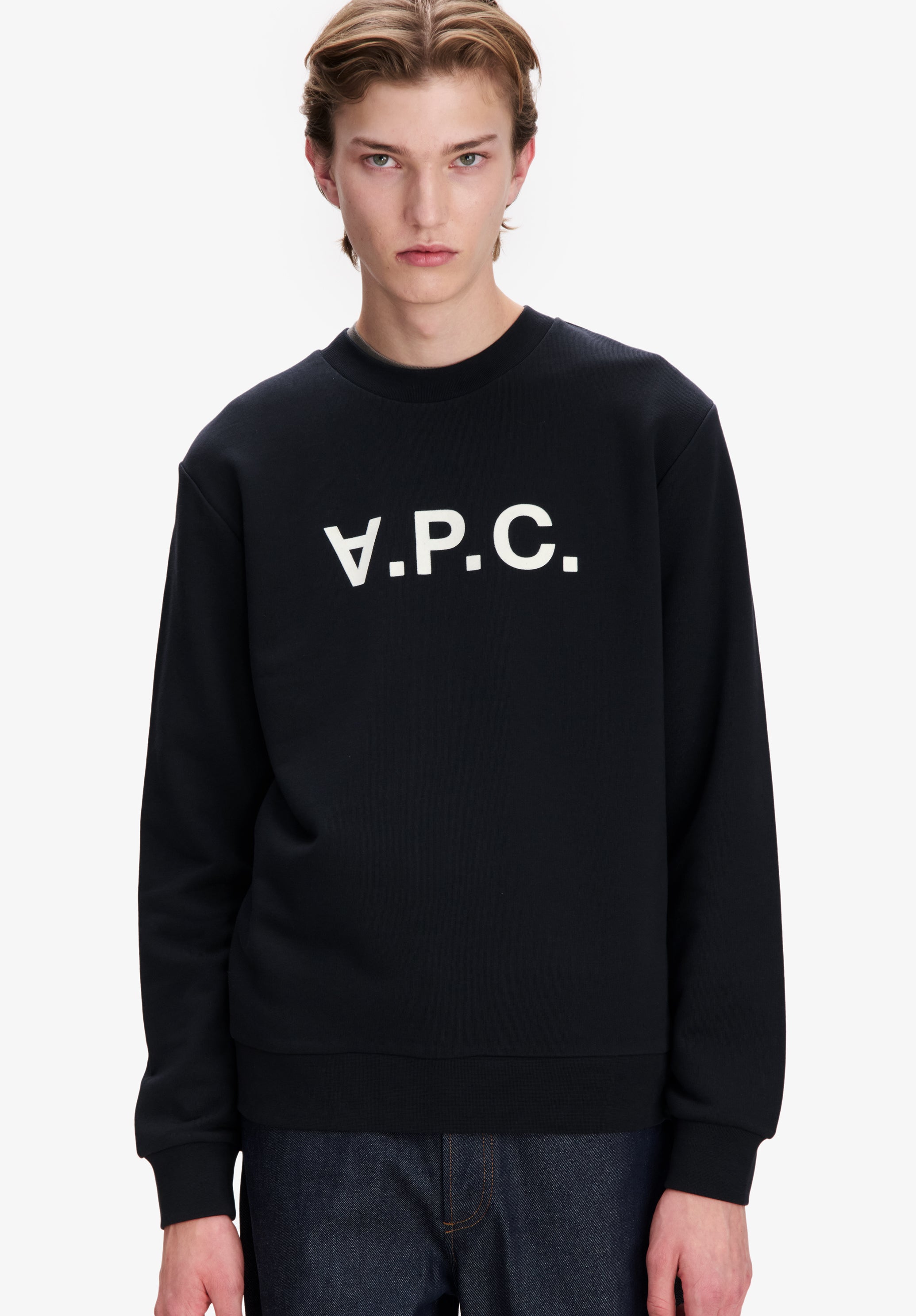 Black sweatshirt with V.P.C. logo | A.P.C.