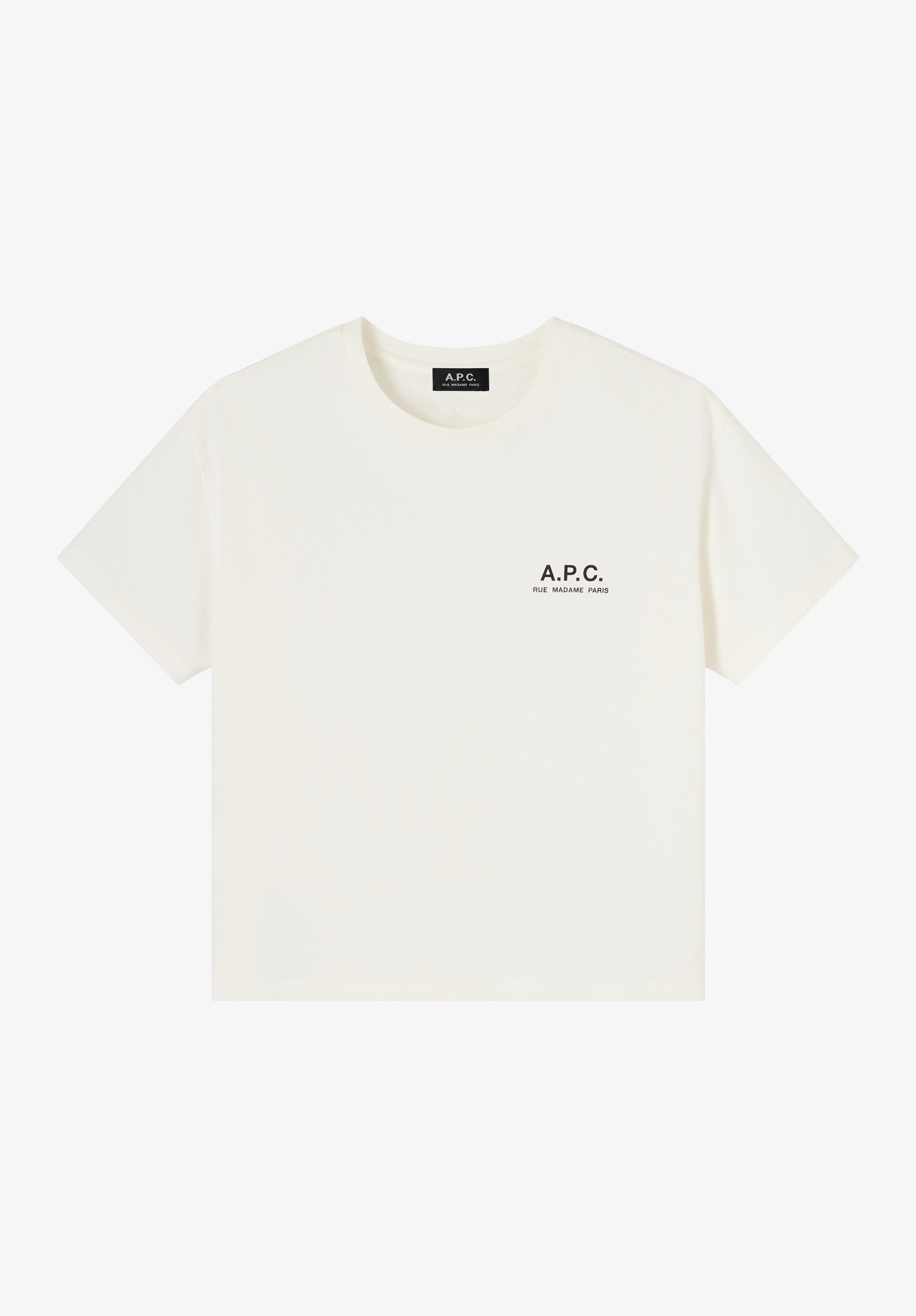 Off-white t-shirt with A.P.C. Rue Madame logo