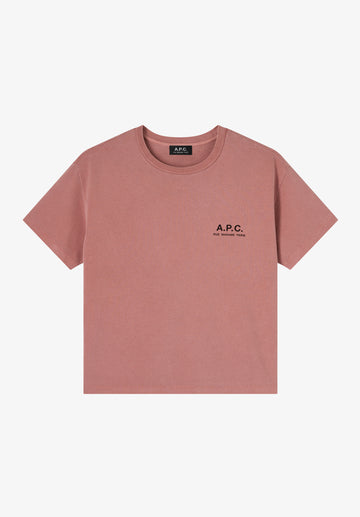Raspberry pink t-shirt with A.P.C. Rue Madame logo