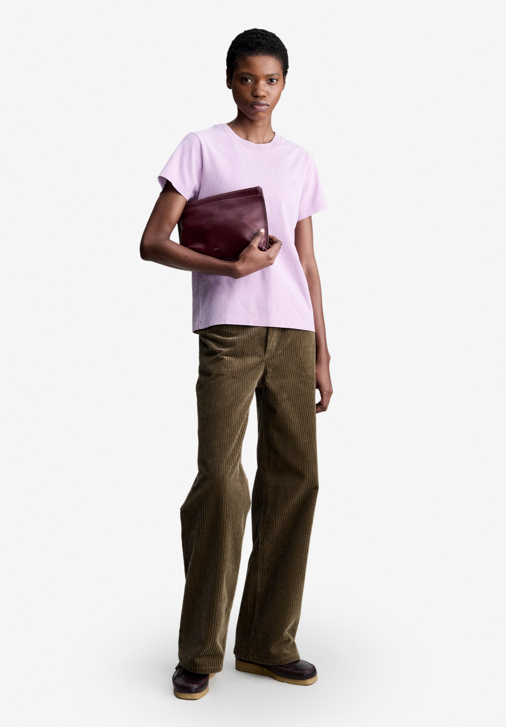 Pale pink T-shirt with A.P.C. Rue Madame logo | A.P.C.