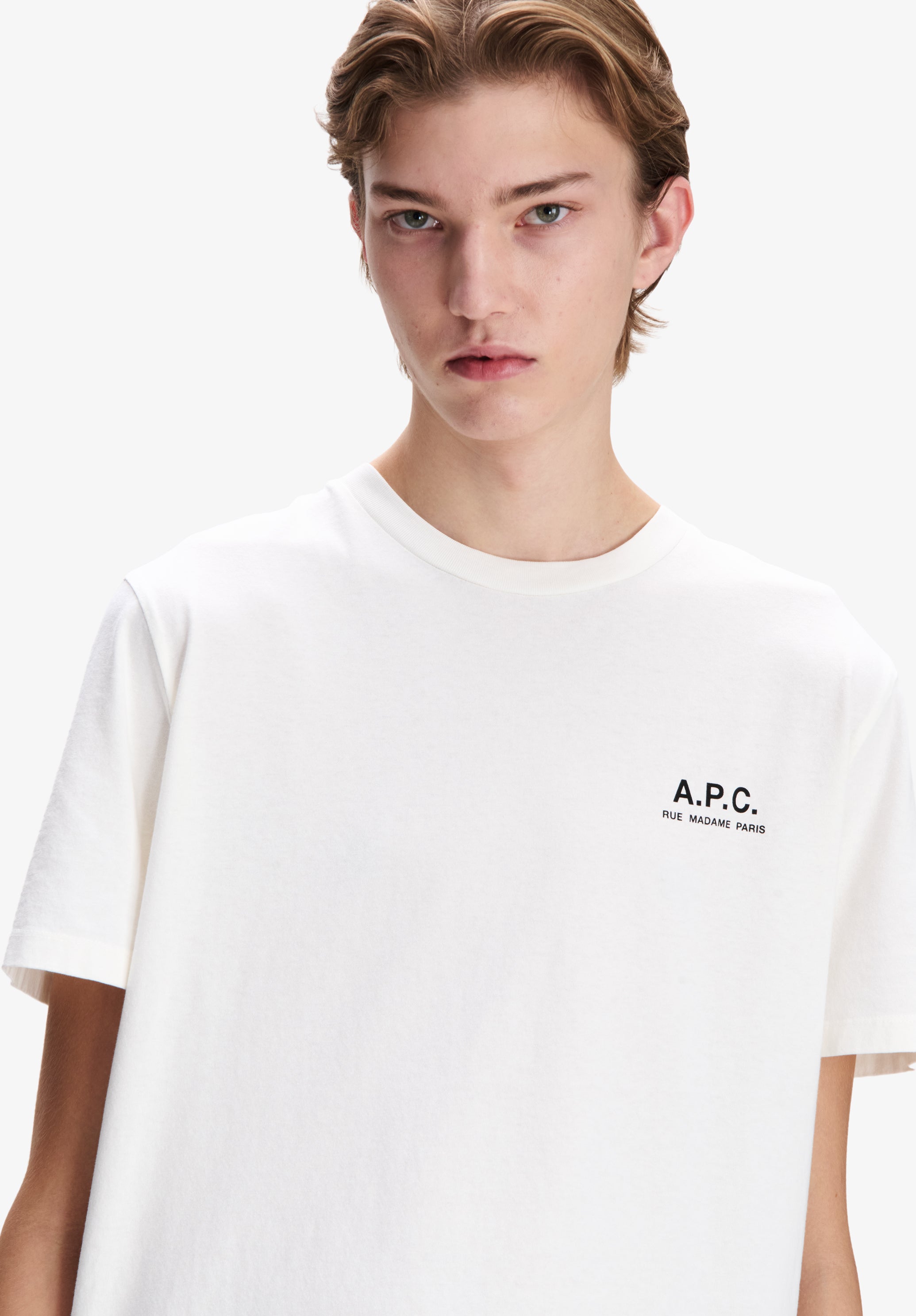 Off-white t-shirt with A.P.C. Rue Madame logo | A.P.C.