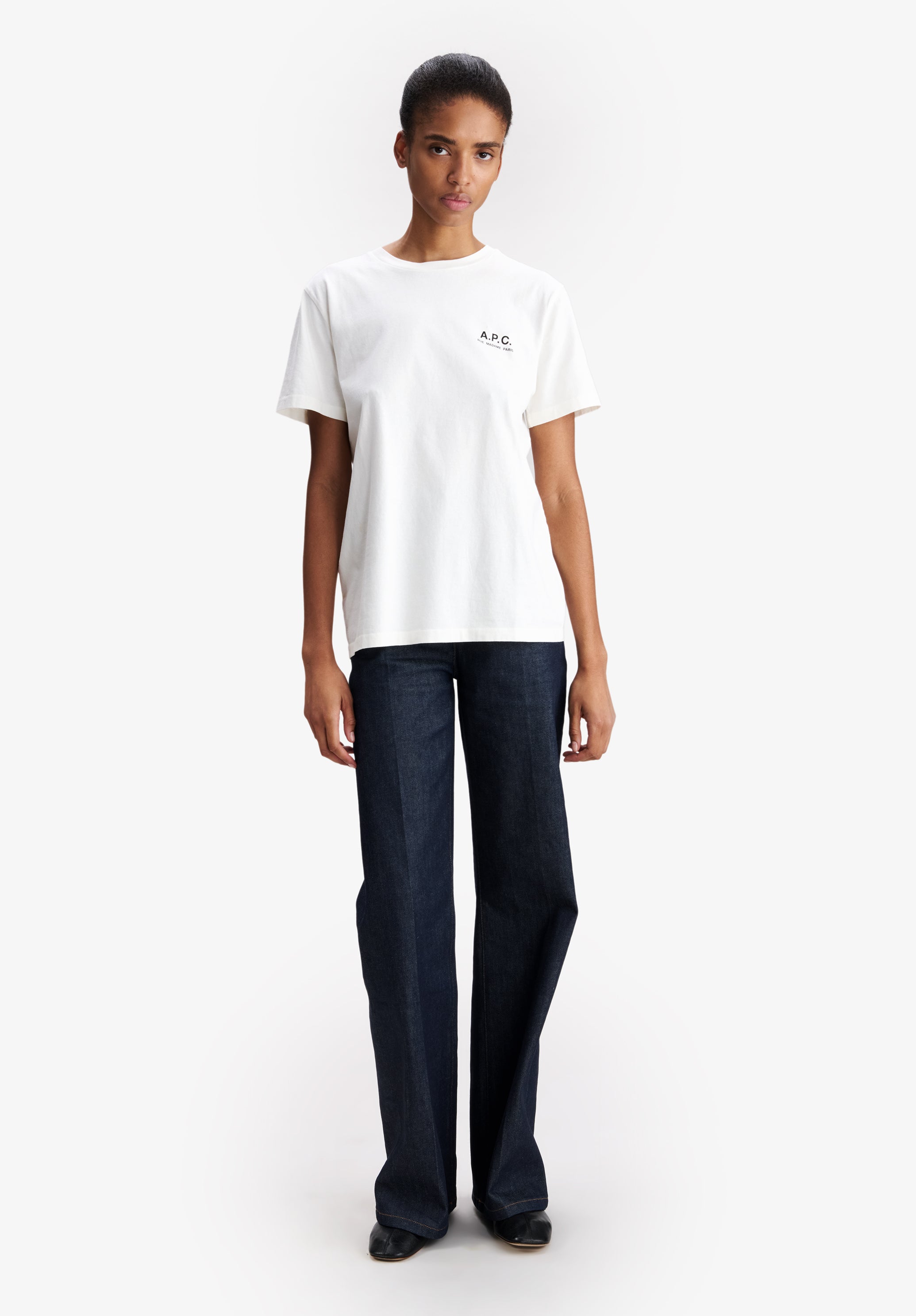 Off-white t-shirt with A.P.C. Rue Madame logo | A.P.C.