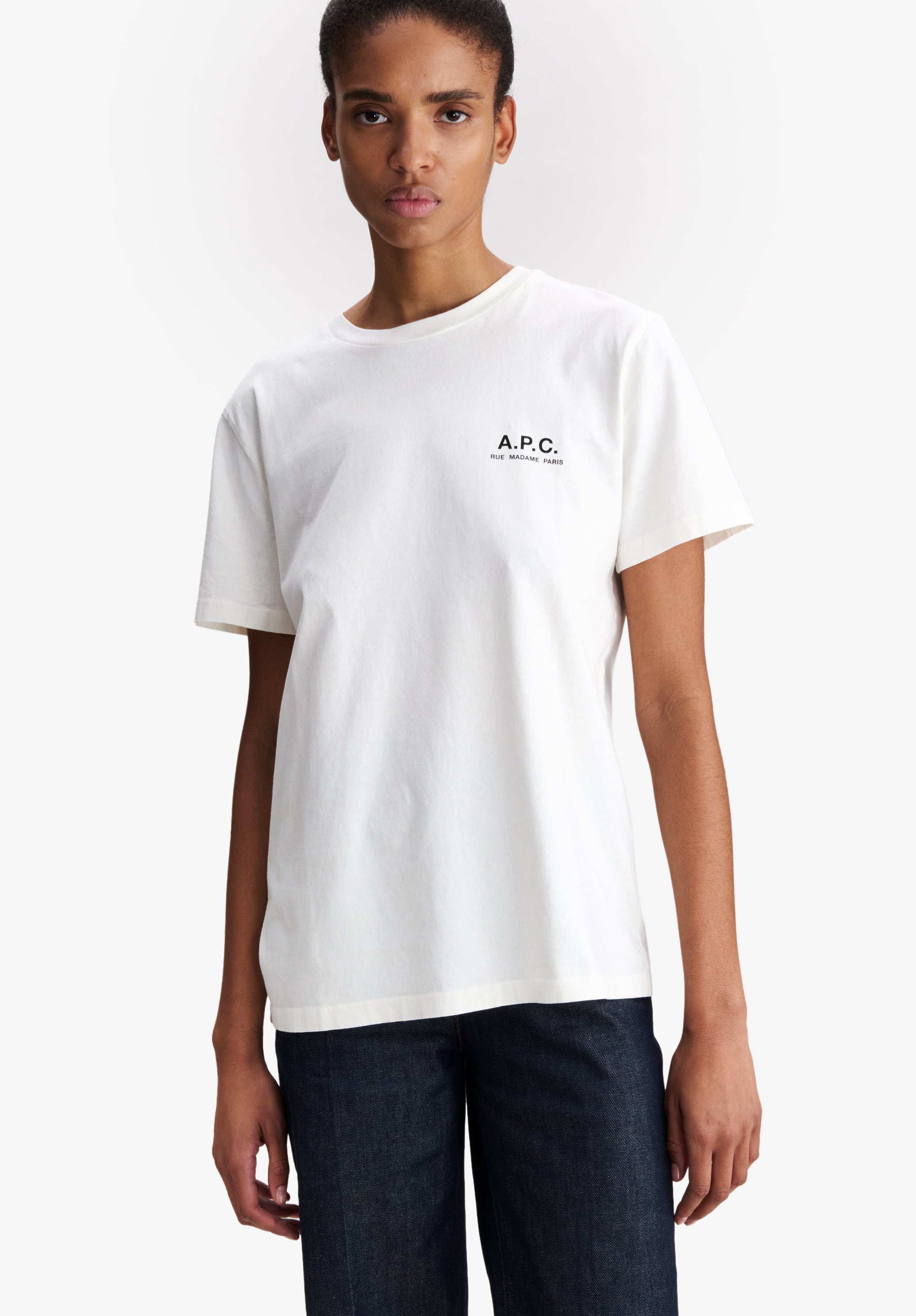 Off-white t-shirt with A.P.C. Rue Madame logo | A.P.C.
