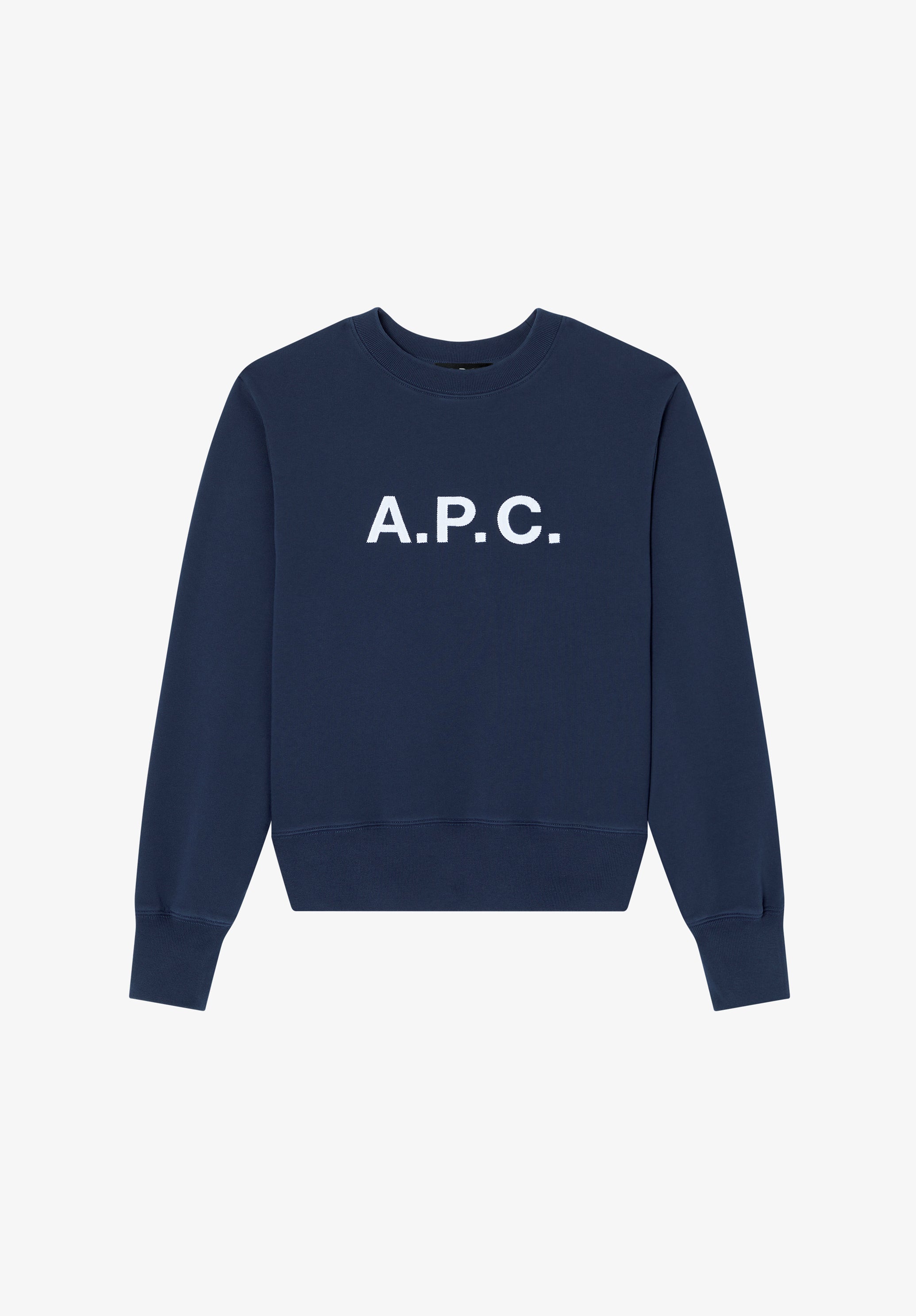 Navy blue sweatshirt with vintage-effect A.P.C. logo - 0