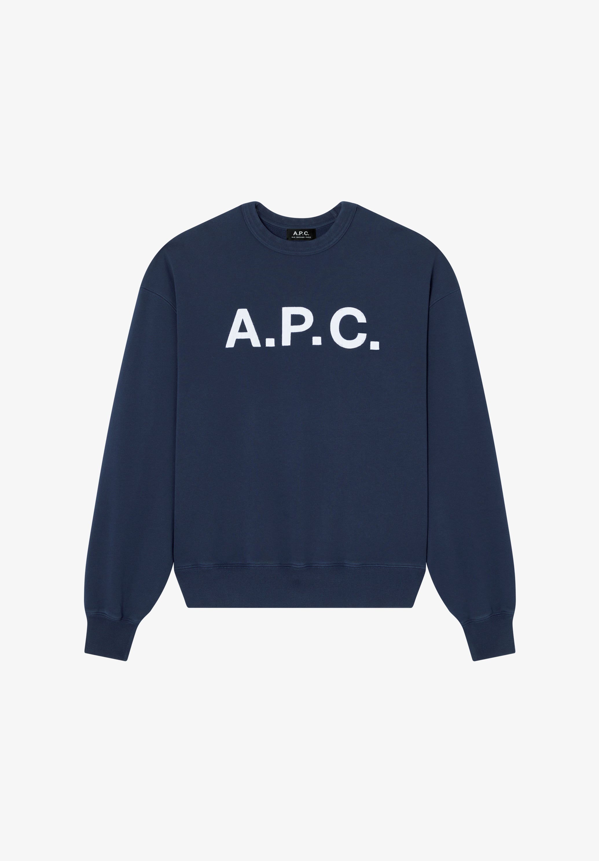 A.P.C. ネイビー ロゴ スウェット Sサイズ Navy blue sweatshirt with vintage-effect A.P.C. logo | A.P.C.