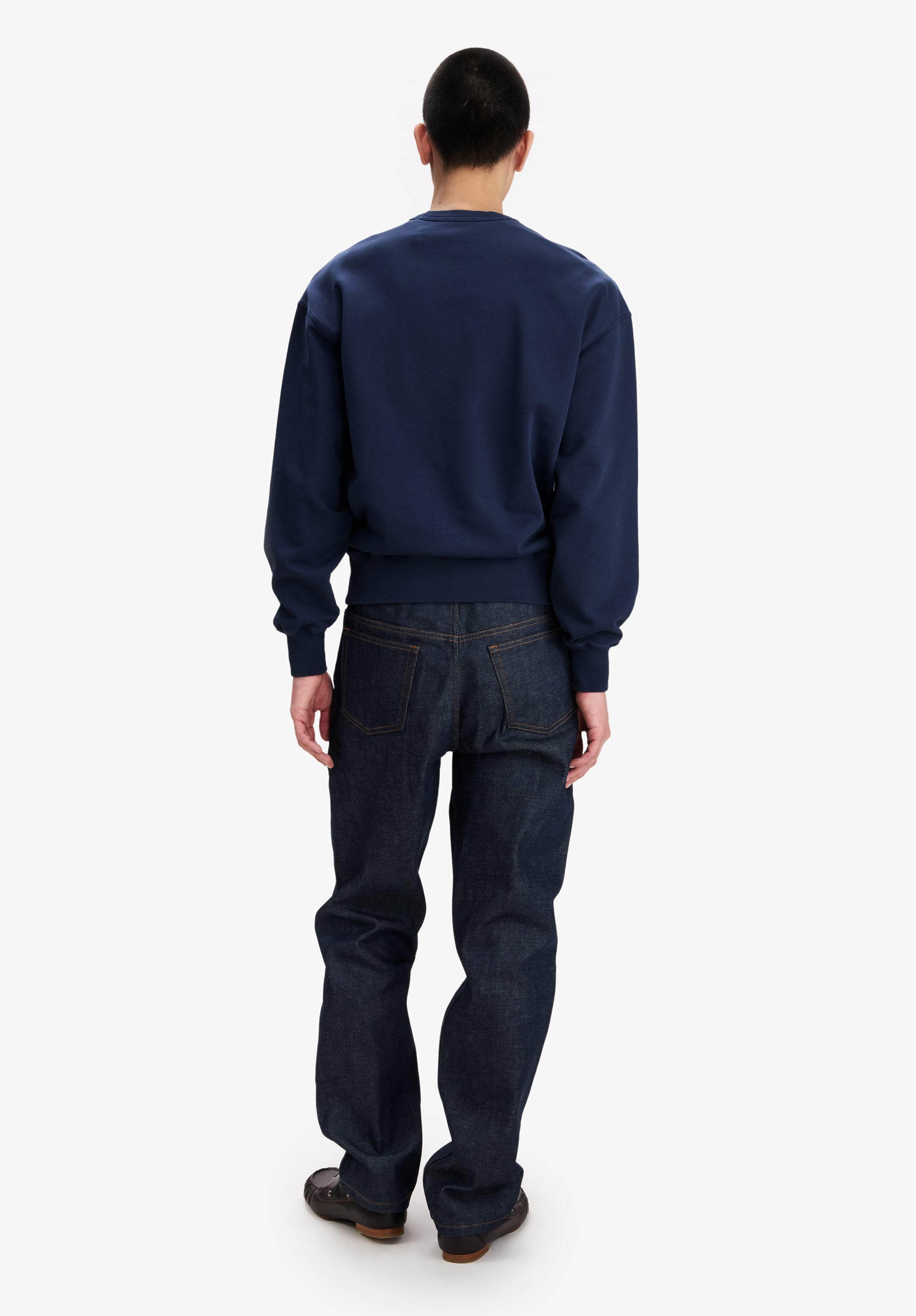 Navy blue sweatshirt with vintage-effect A.P.C. logo | A.P.C.