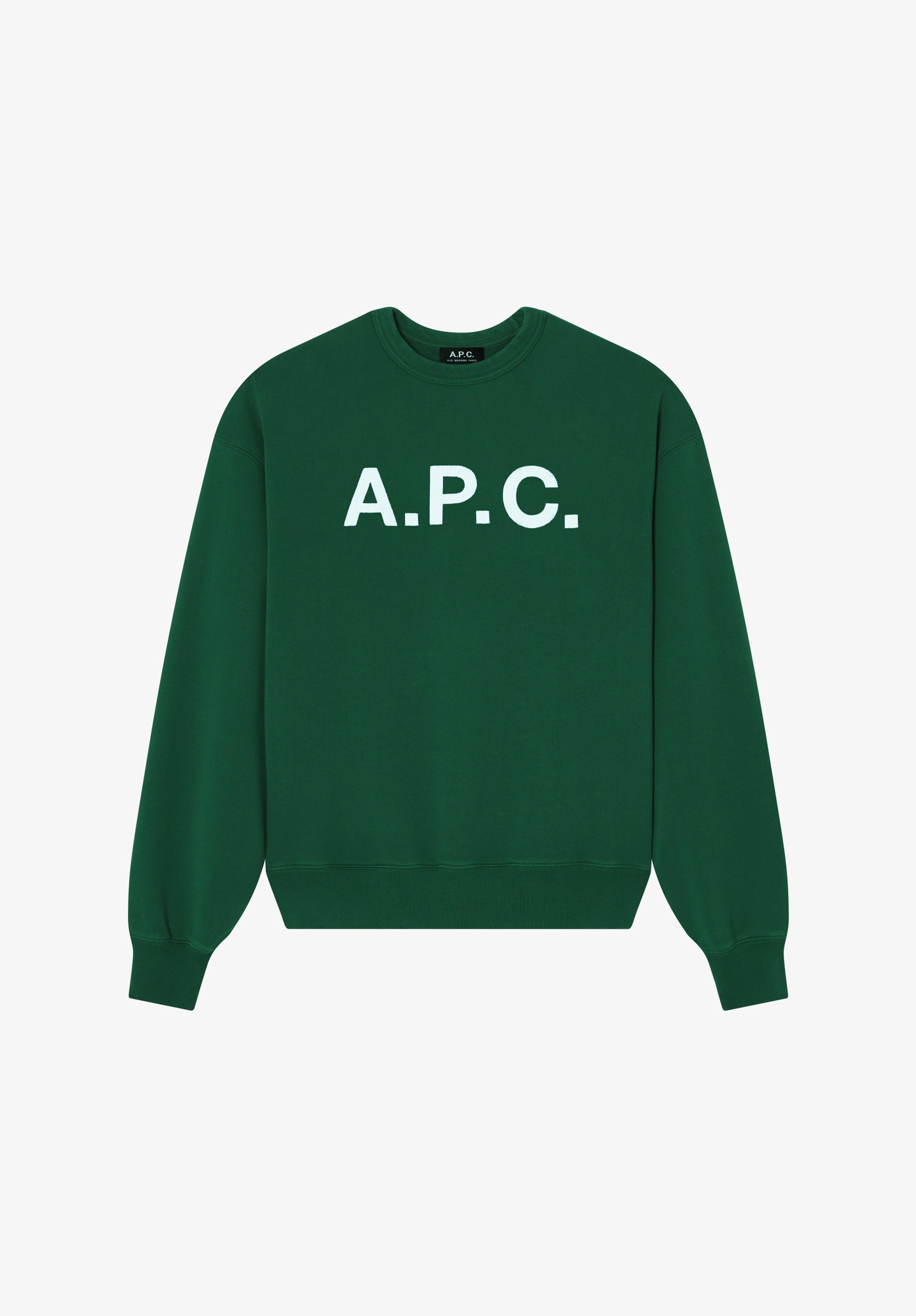 Dark green sweatshirt with vintage-effect A.P.C. logo - 0