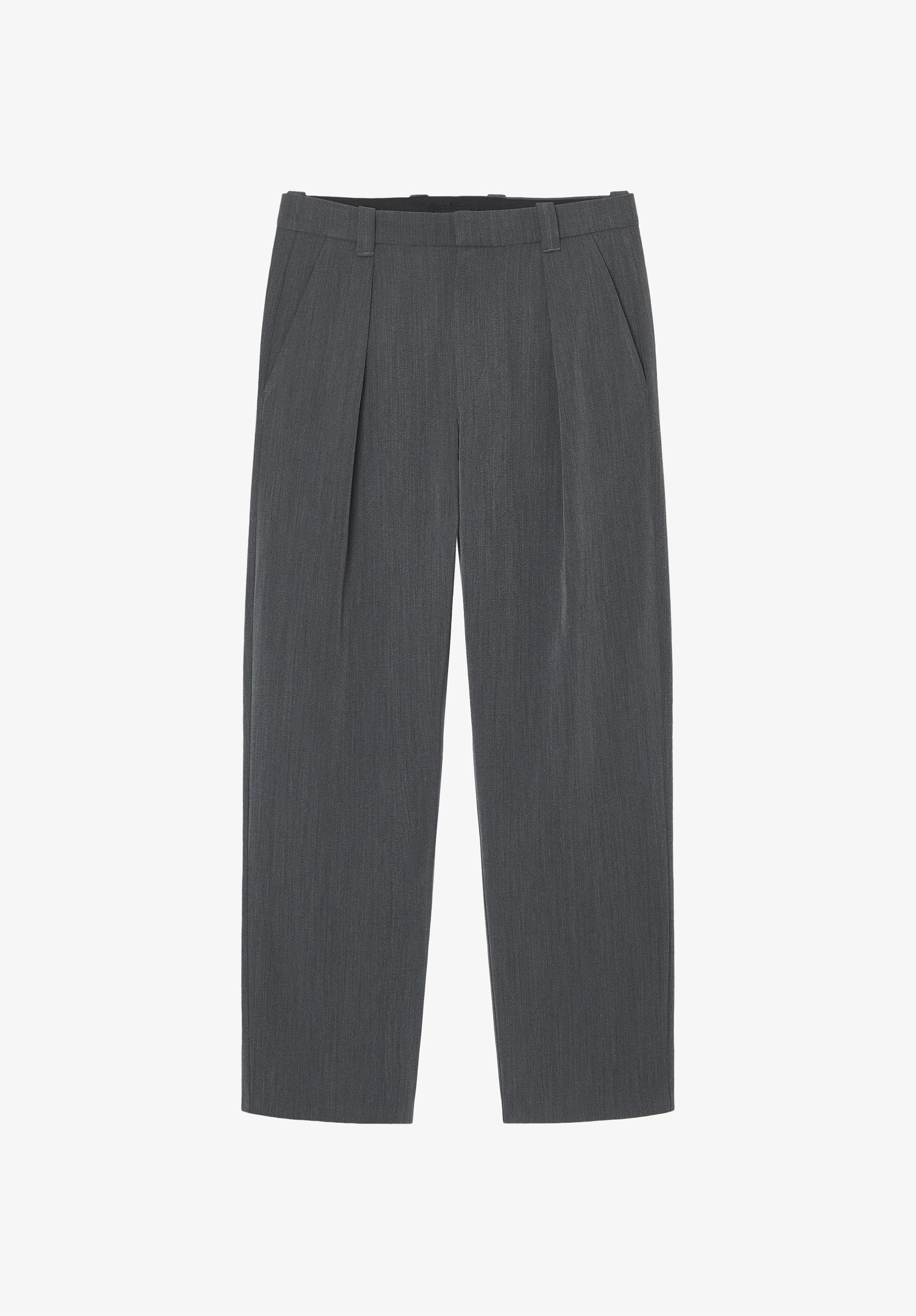 Loose-fit grey cotton barrel trousers - 0