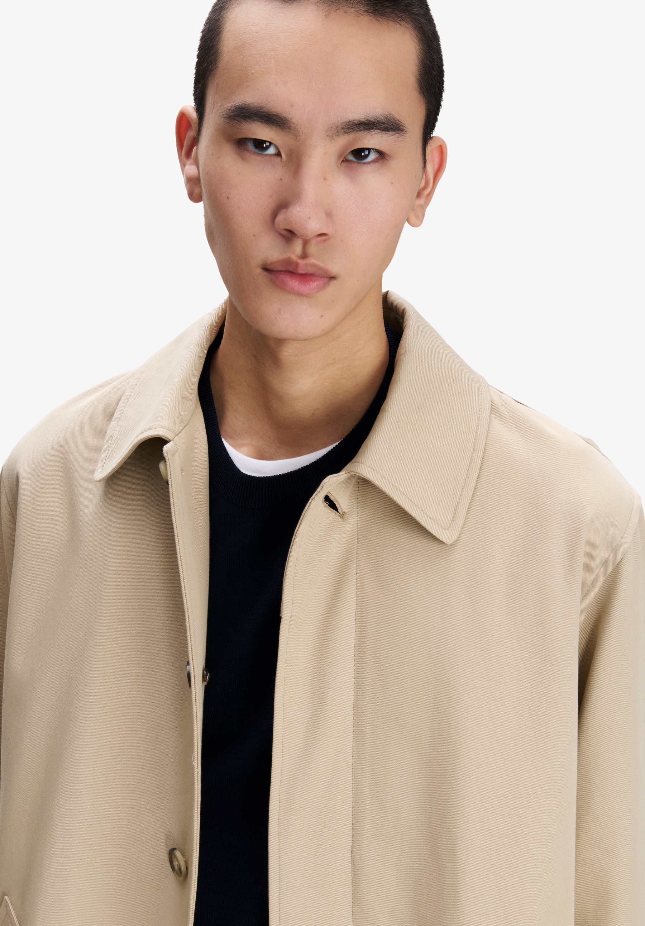Beige cotton gabardine mac - 4