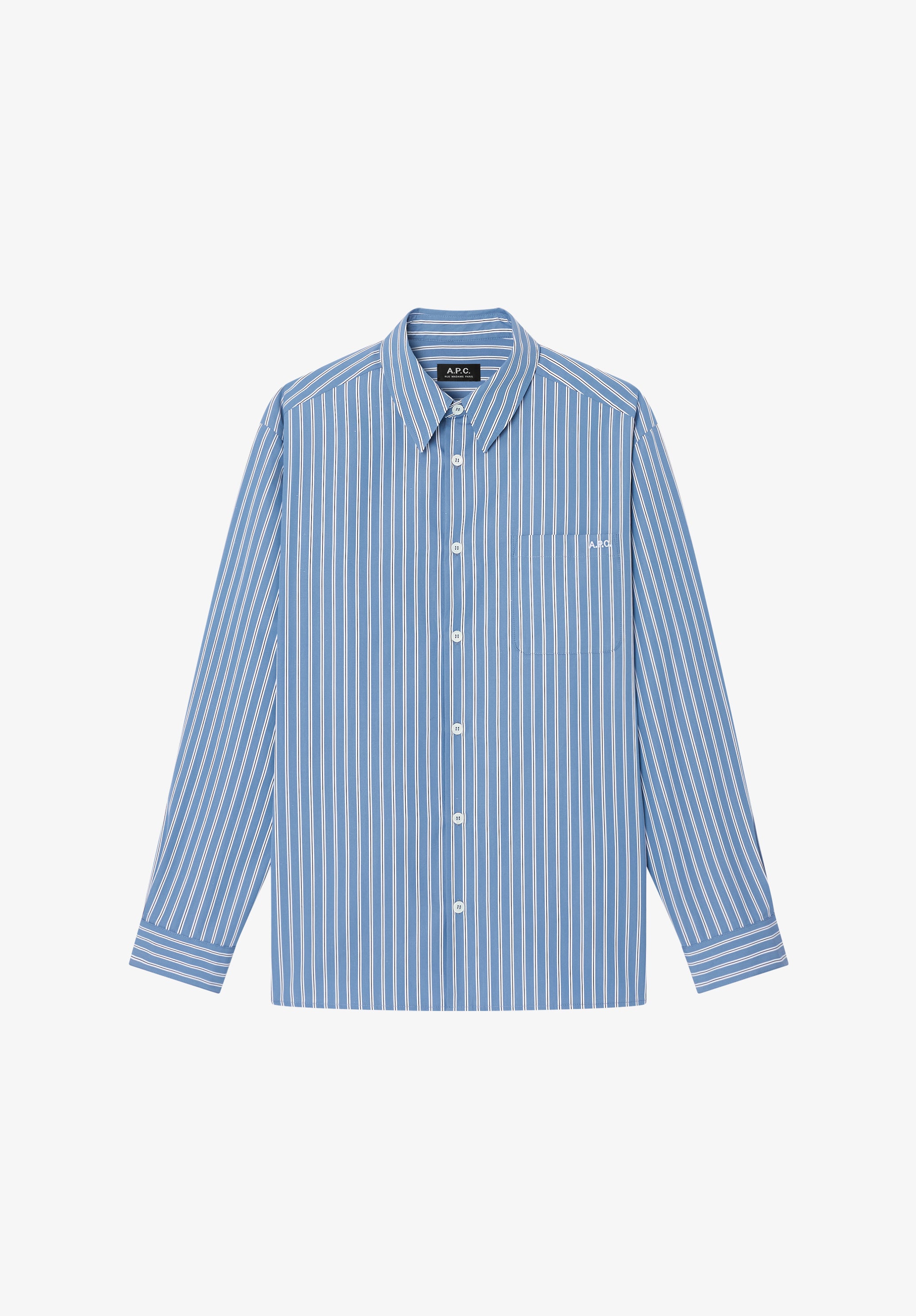 Loose-fit blue striped shirt - 0