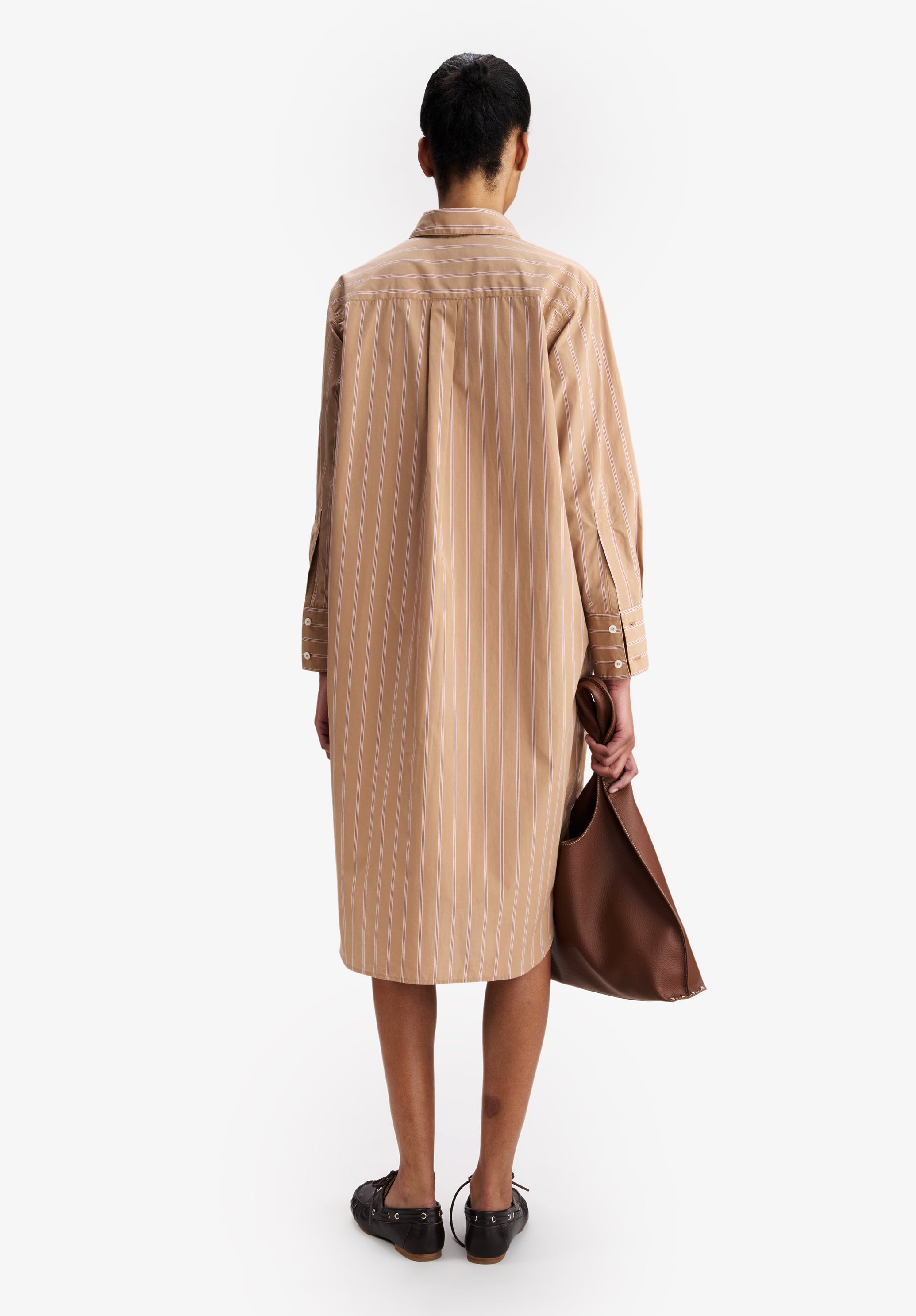 Long beige shirt dress - 2