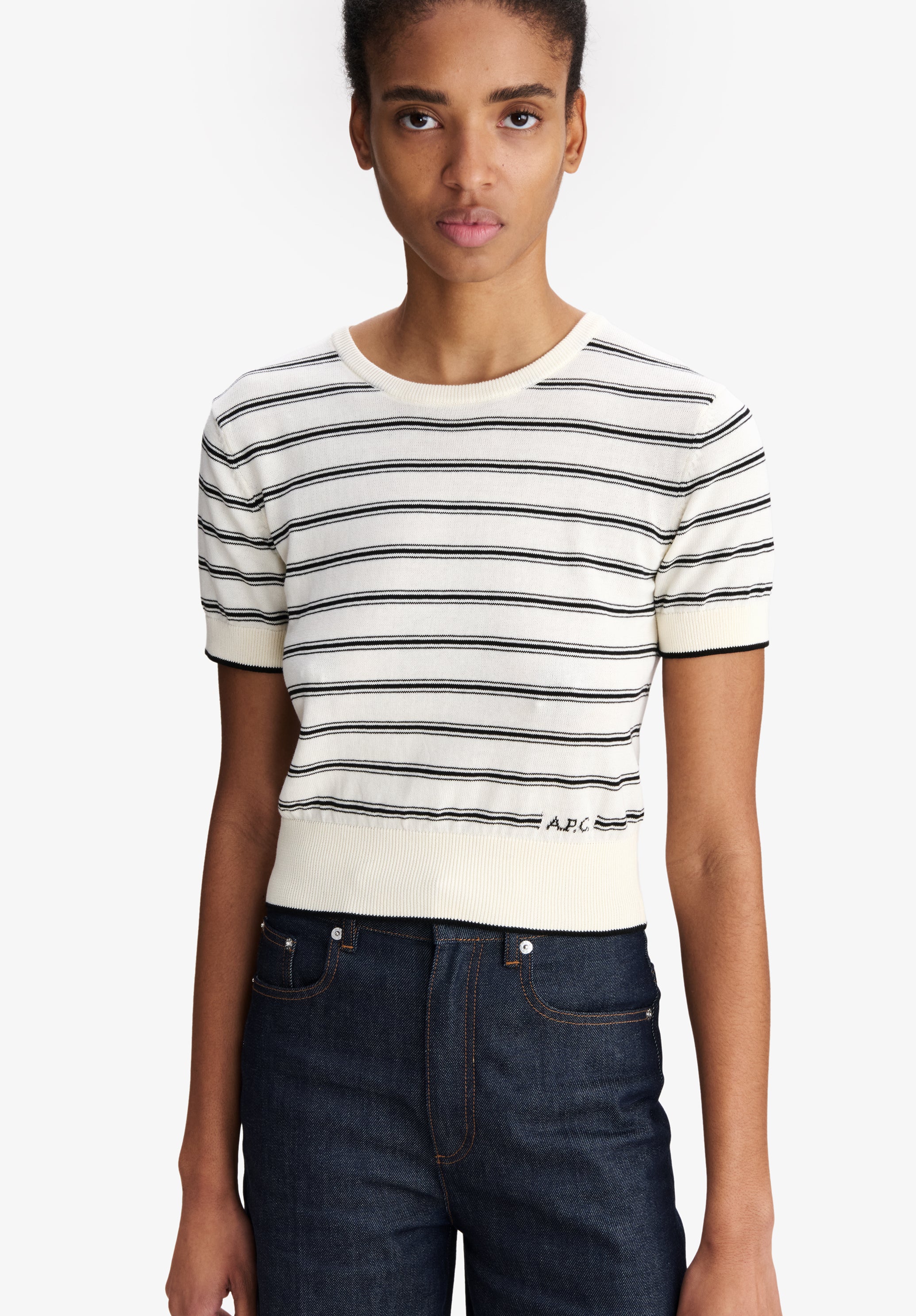 Striped short-sleeve top - 3