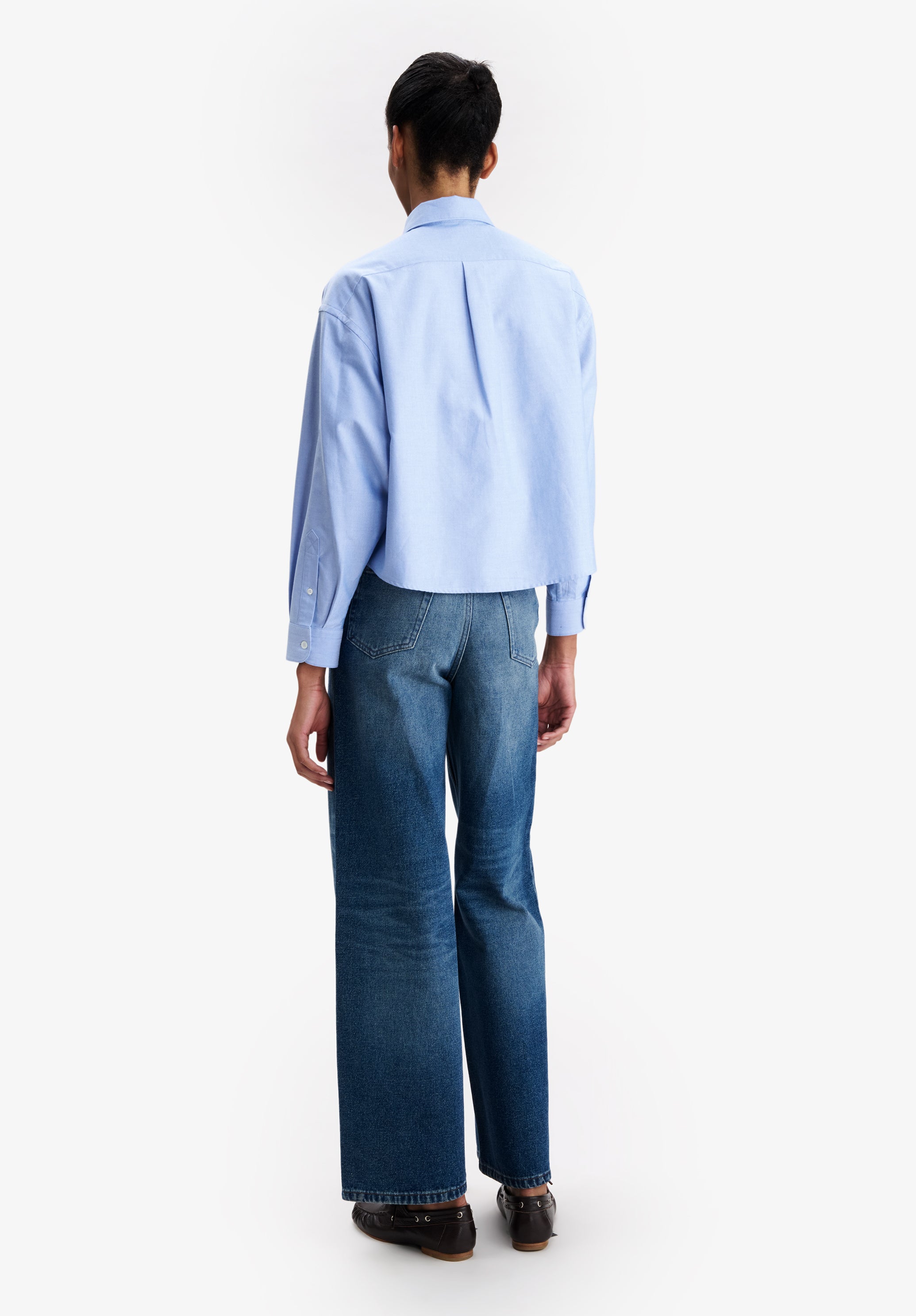 Short light blue oxford shirt - 2