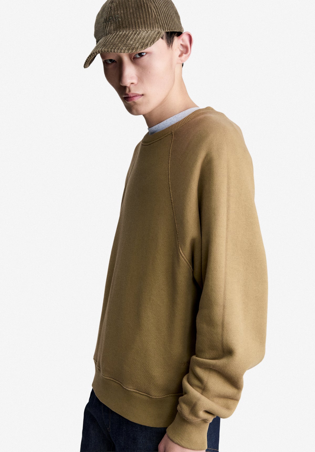 Taupe sweatshirt with raglan sleeves