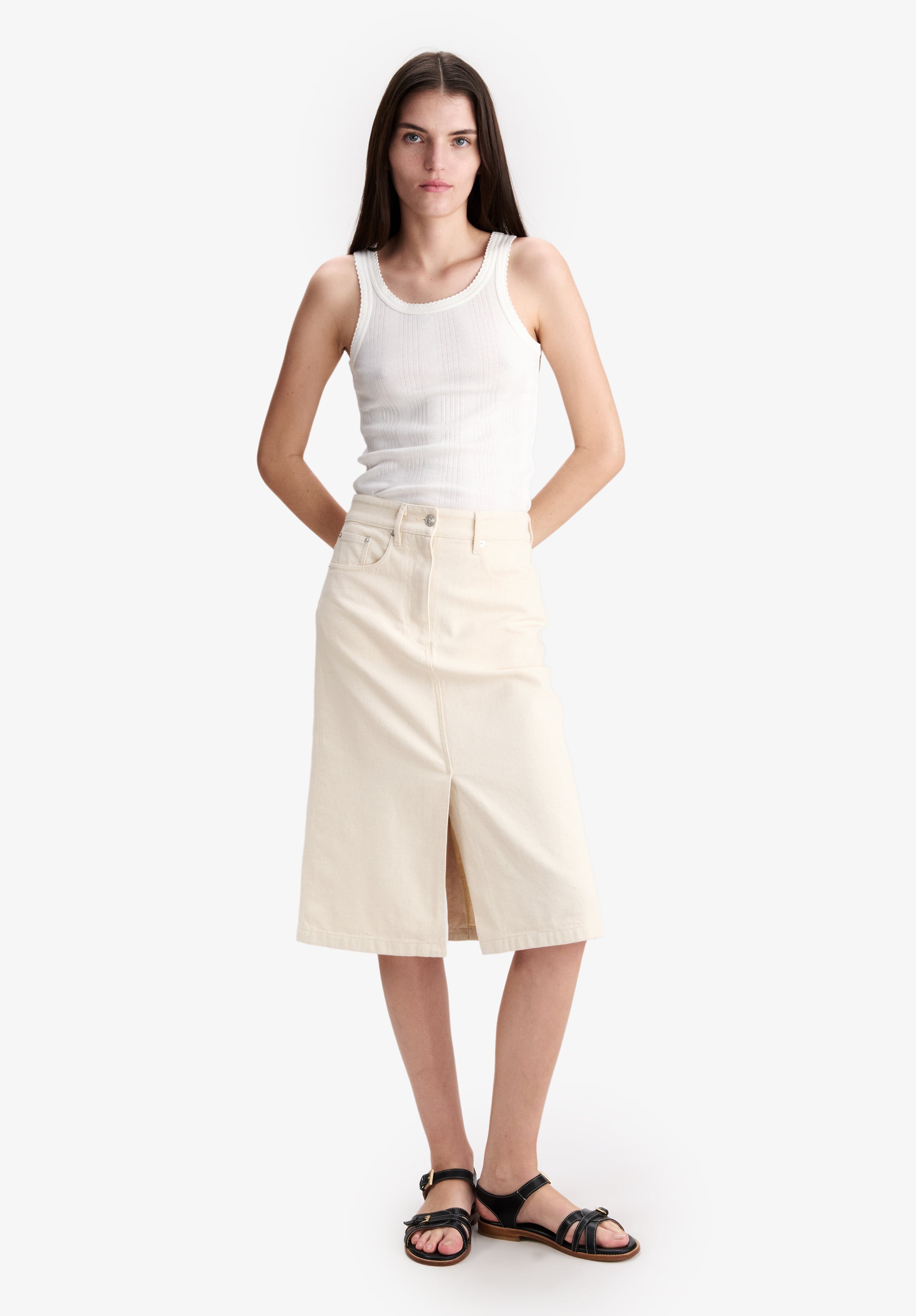 White organic cotton tank top - 1