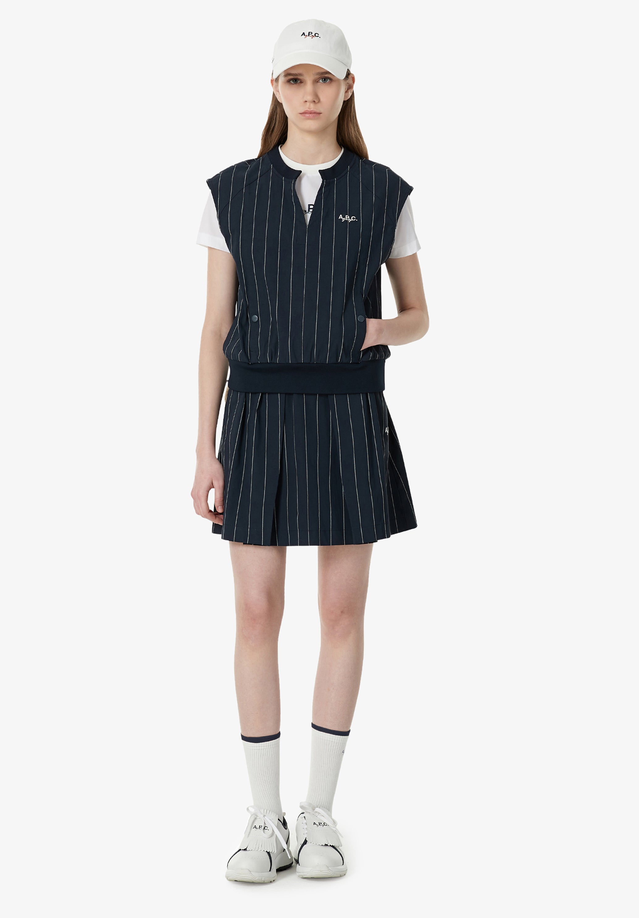 apcゴルフ プリーツスカート ANTIQUA GOLF×STCH プリーツスコート スカート 送料無料・再入荷 (100