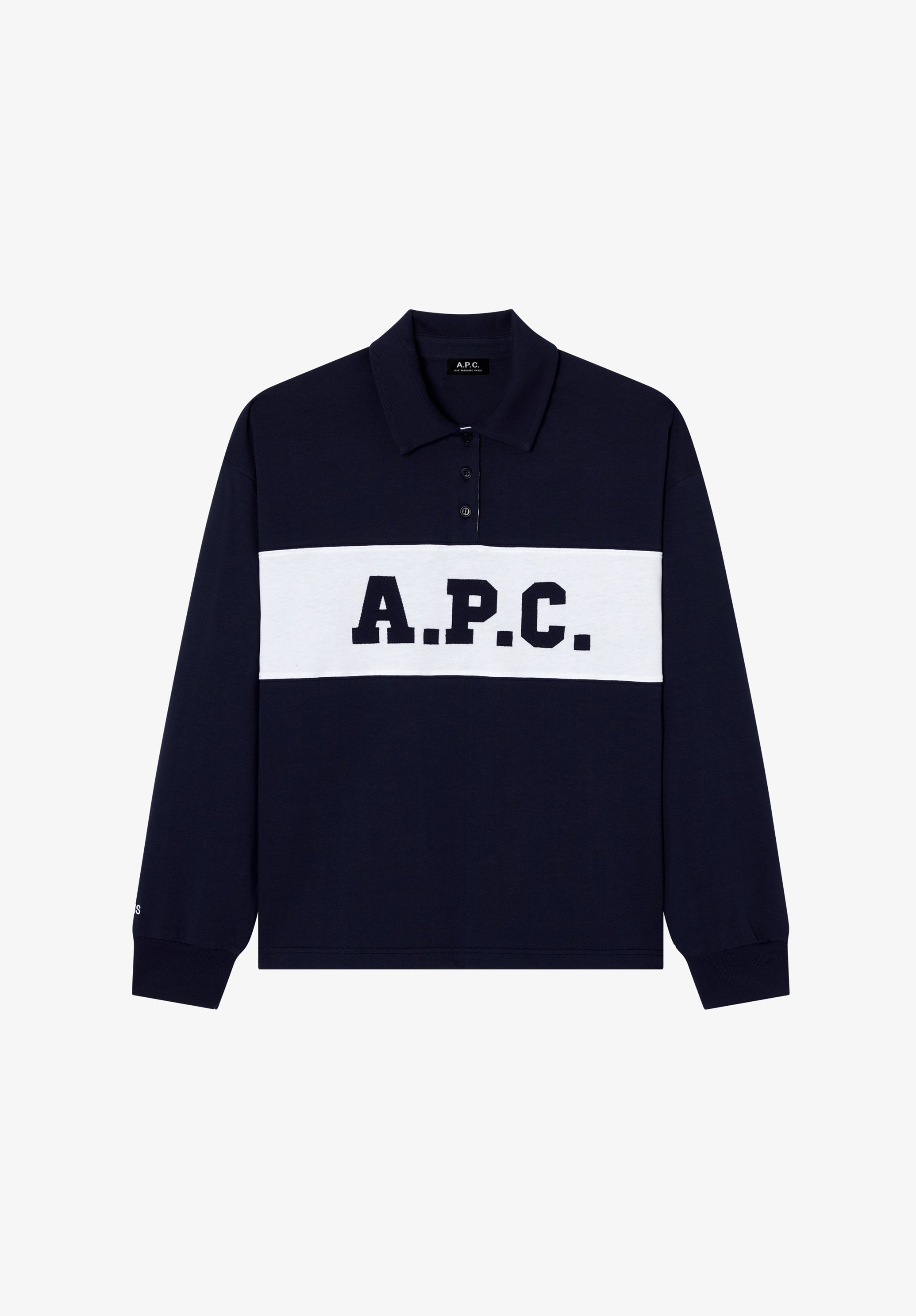 Navy blue A.P.C. rugby polo - 0