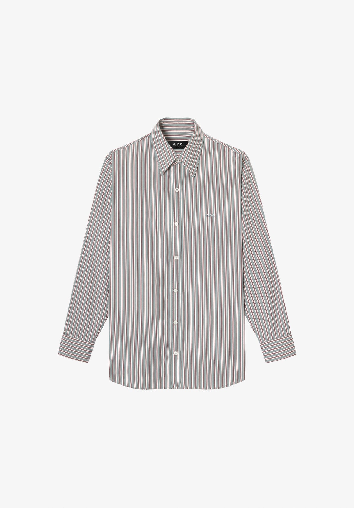 Blue striped shirt in cotton poplin